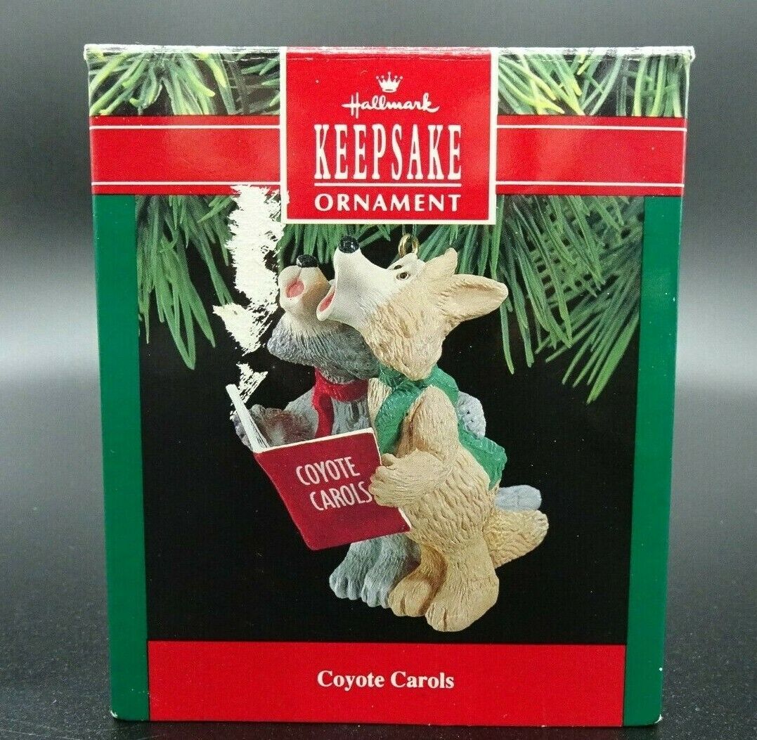 Vtg Hallmark Ornament 1990 Keepsake Coyote Carols / 3 1/4\