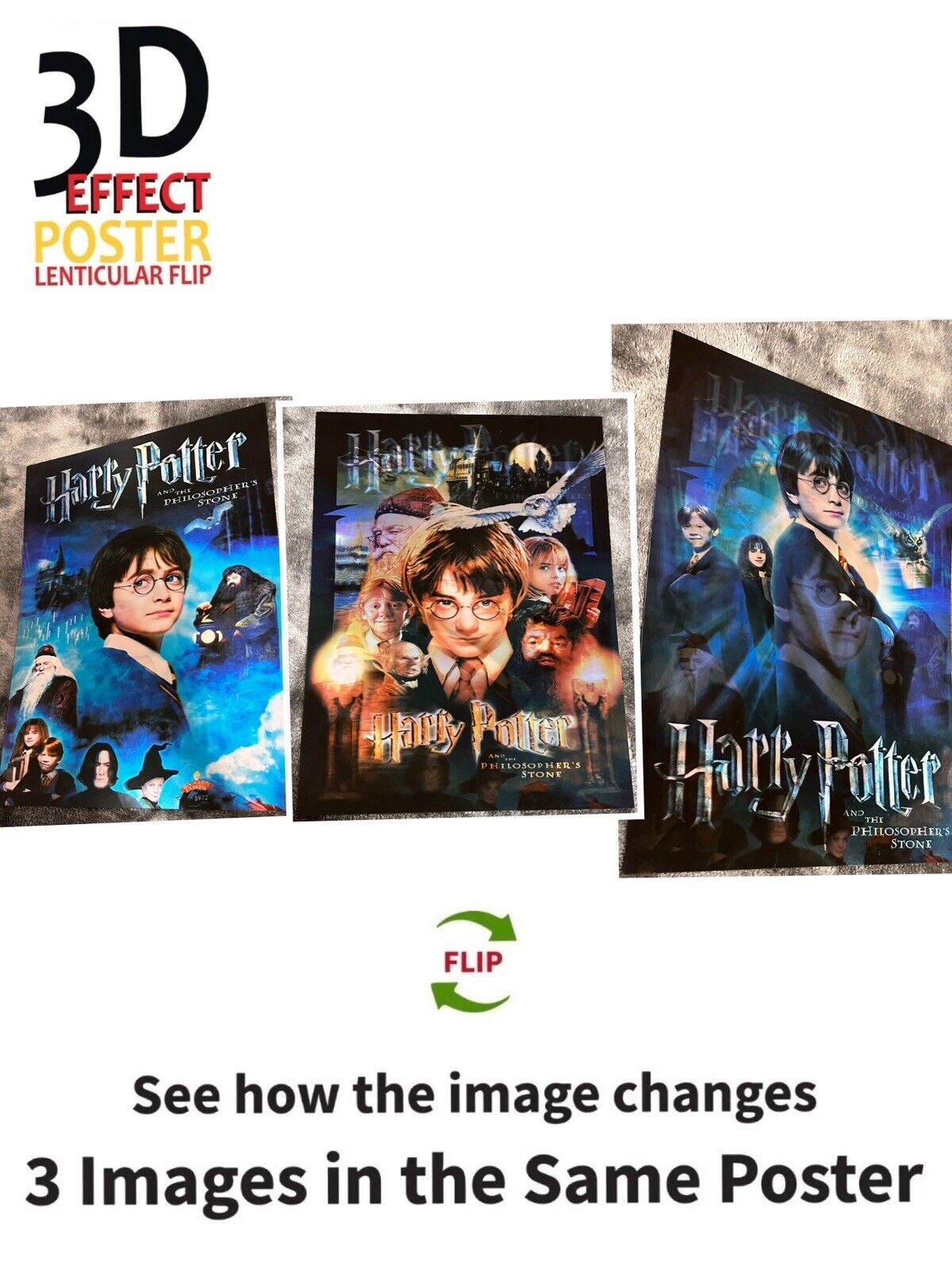 Harry potter-3D Lenticular Flip Effect- 3 Images Changes,3 In One