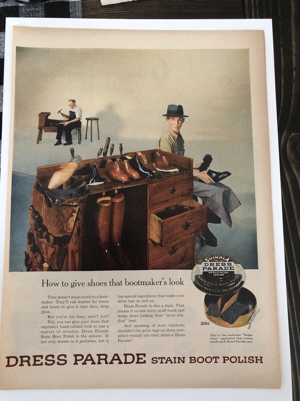 1954 Dress Parade Stain Vintage Ad How To Give Shoes That Bootmakers Look