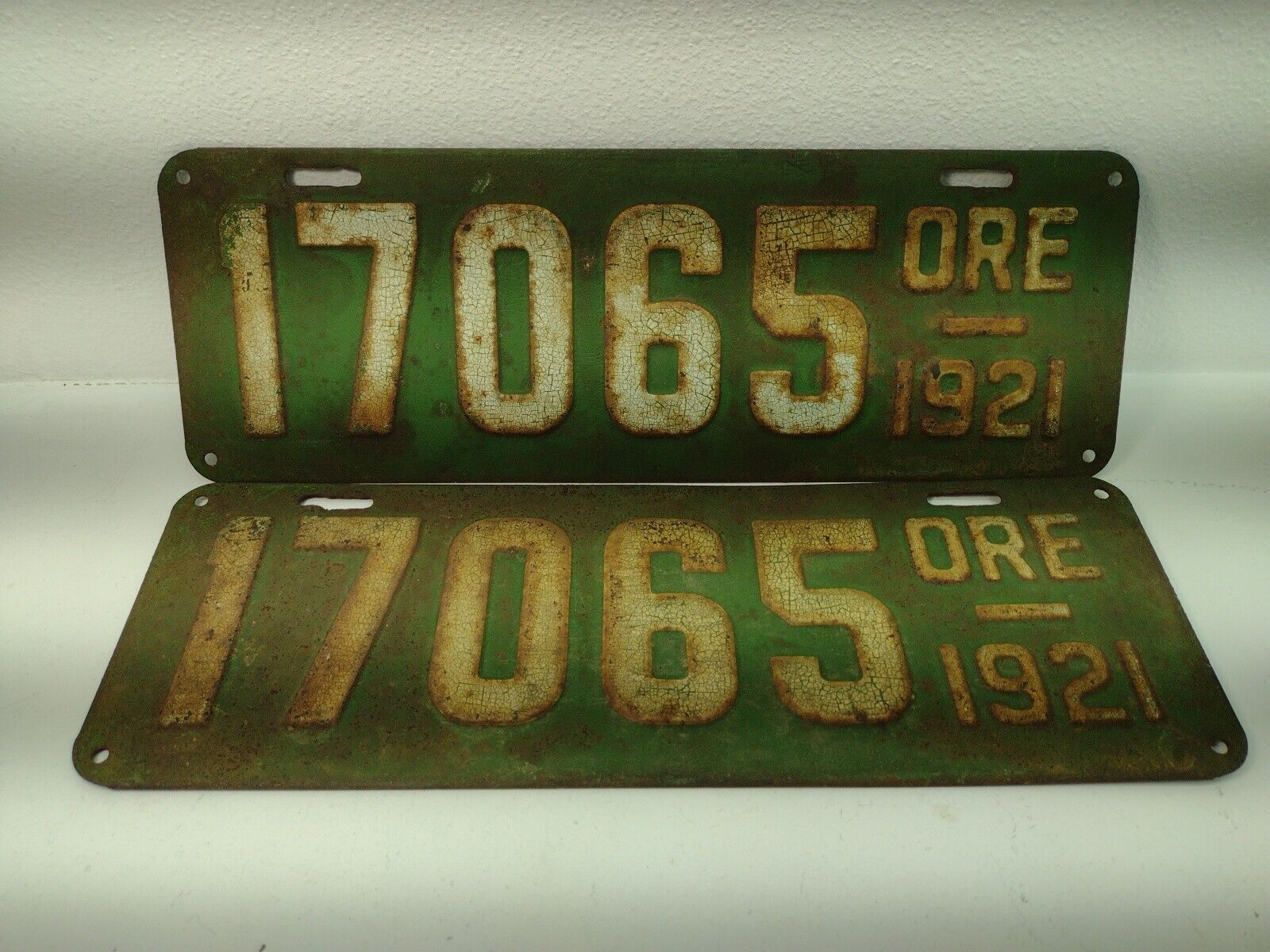 Oregon 1921 License Plate Pair Set Matching Set (17065) Original Condition-Nice