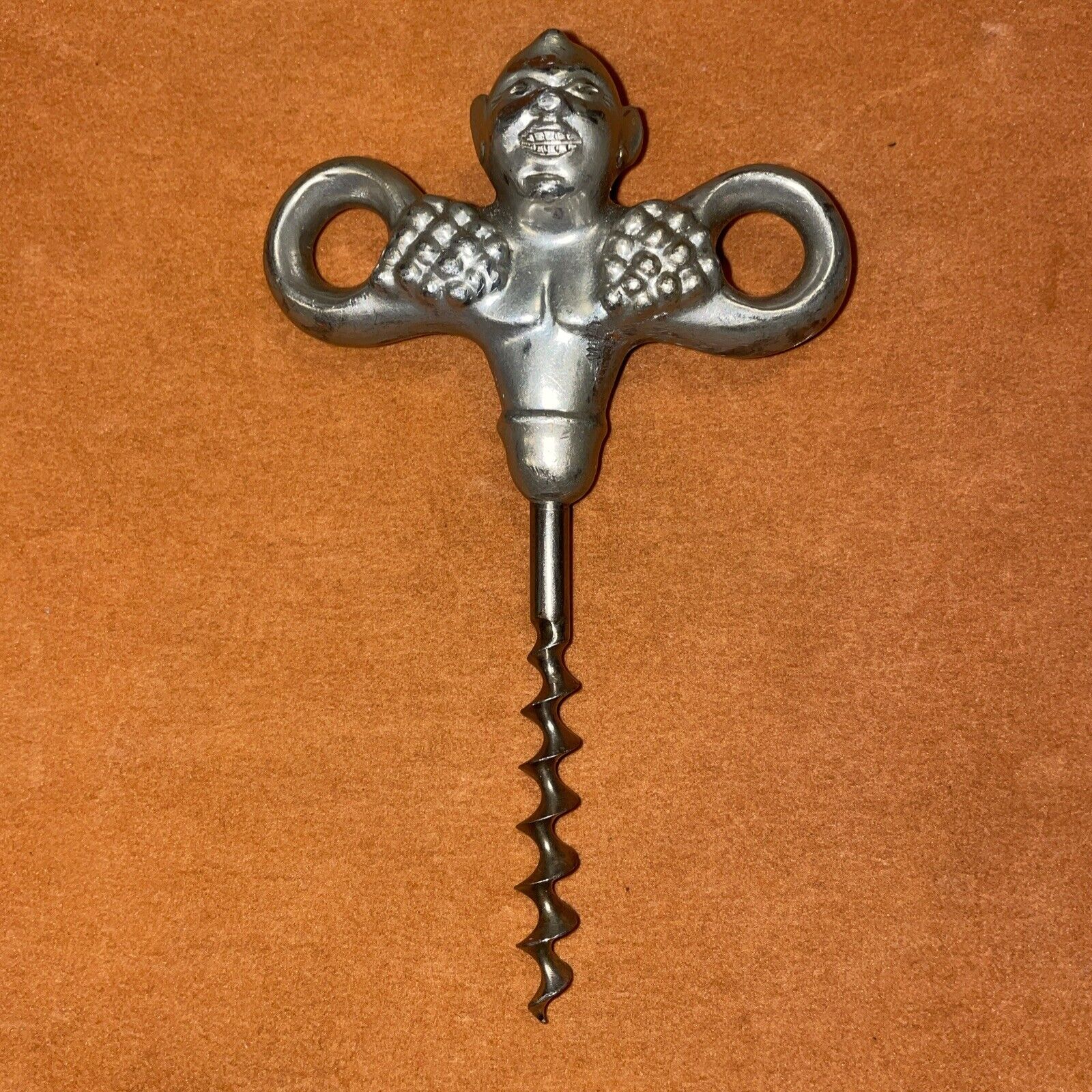 Vintage Danish pewter corkscrew designed by Just Andersen (1884-1943).