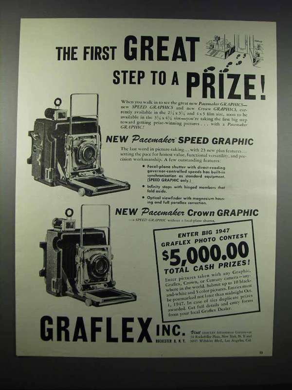 1947 Graflex Pacemaker Speed Graphic & Crown Graphic Ad