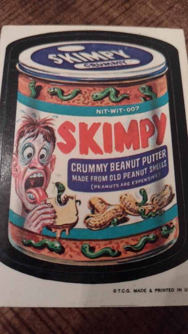 1973 Topps Wacky Packages Series 1 White Back Skimpy crummy beanut putter