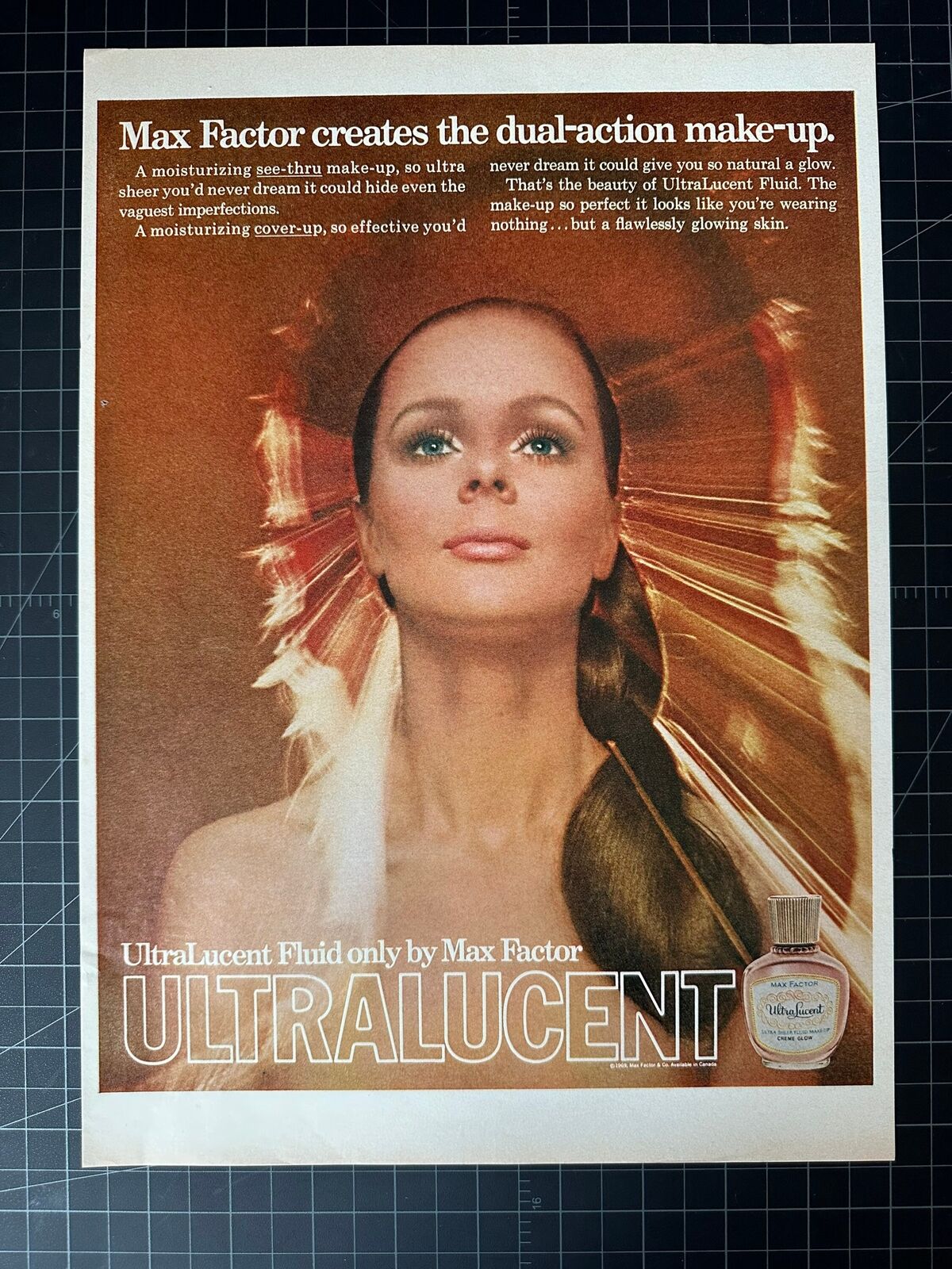 Rare Vintage 1969 Max Factor Cosmetics Print Ad