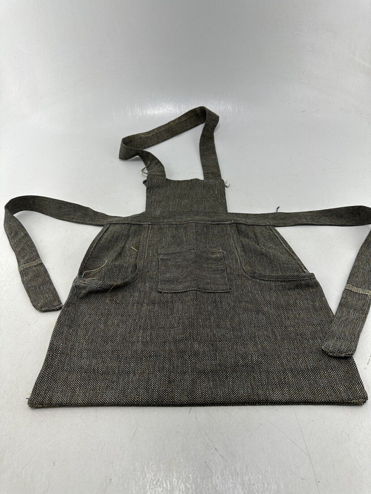 Vintage Child\'s Apron Brown with Pockets HandMade