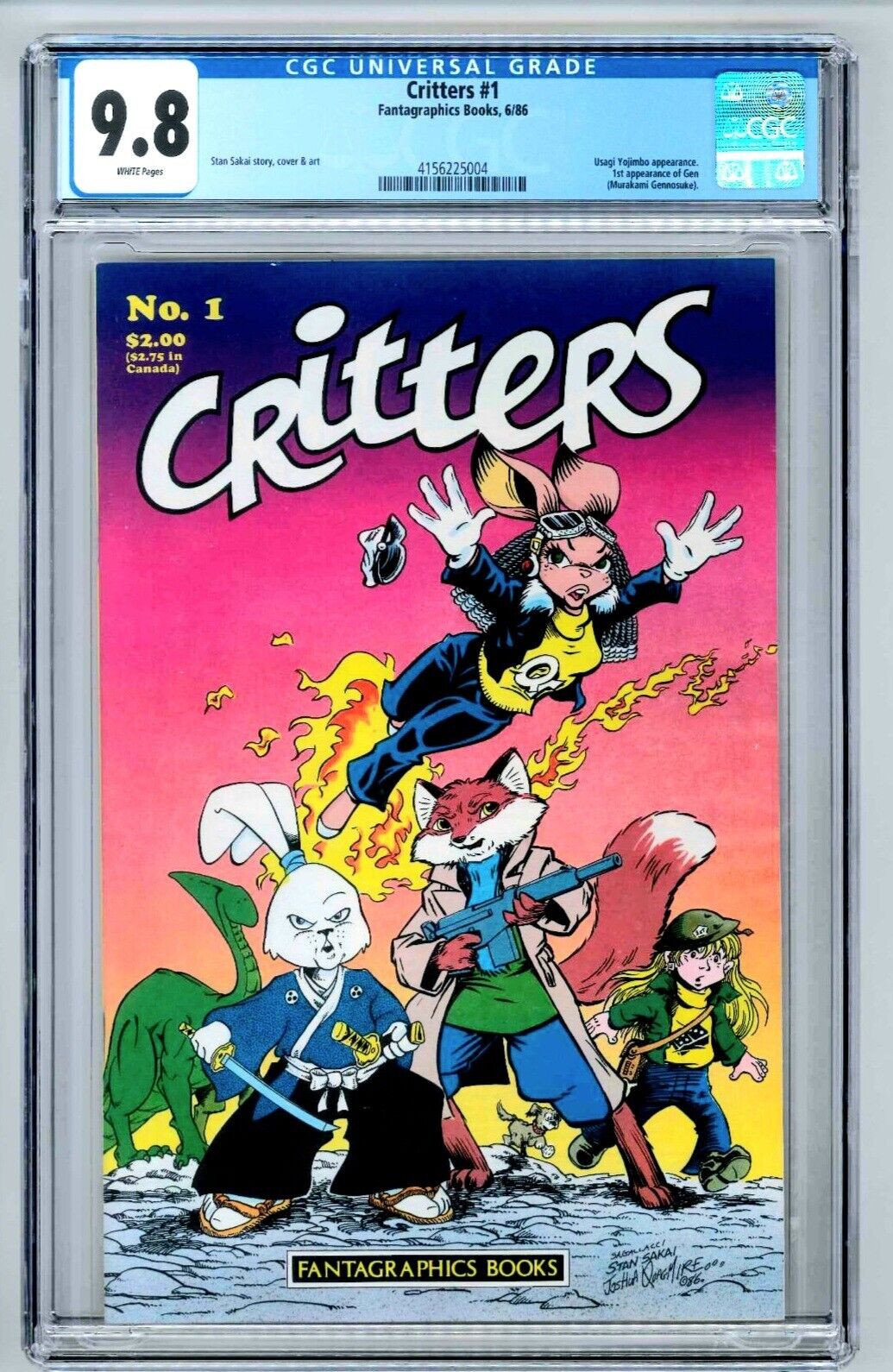 Critters #1 - CGC 9.8, Usagi Yojimbo Appearance