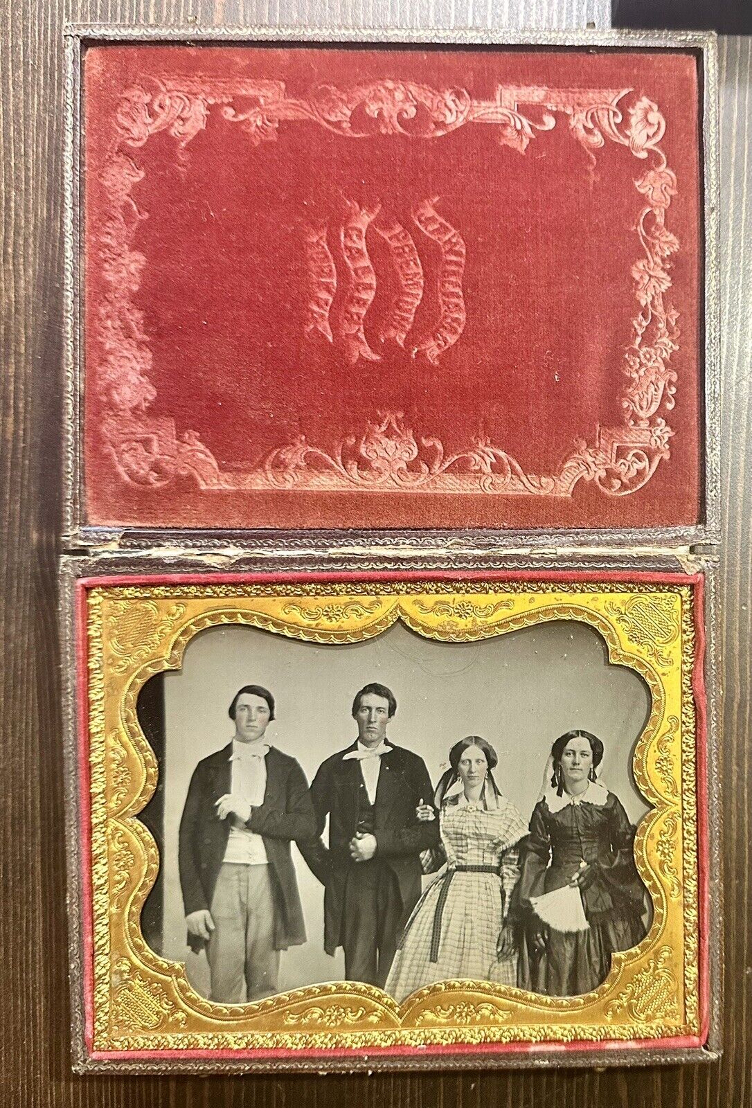 Half Plate Ambrotype by WILLIAMS, YORK PENNSYLVANIA Husbands & Wives 1850s Photo
