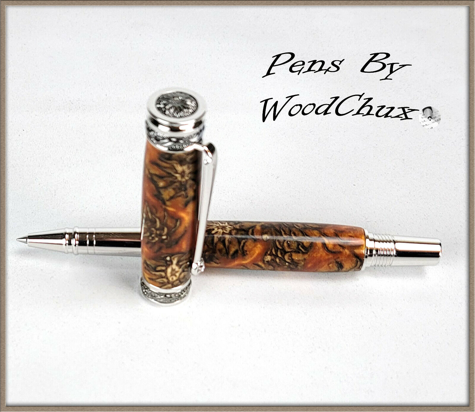 HandMade Writing Pen Ball Point Fountain Mini Pine Cone SEE VIDEO 1157