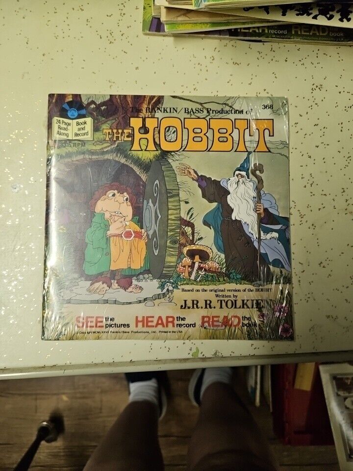 SEALED The Hobbit Read-Along Book & Record By J.R.R. Tolkien Disneyland 33 1977