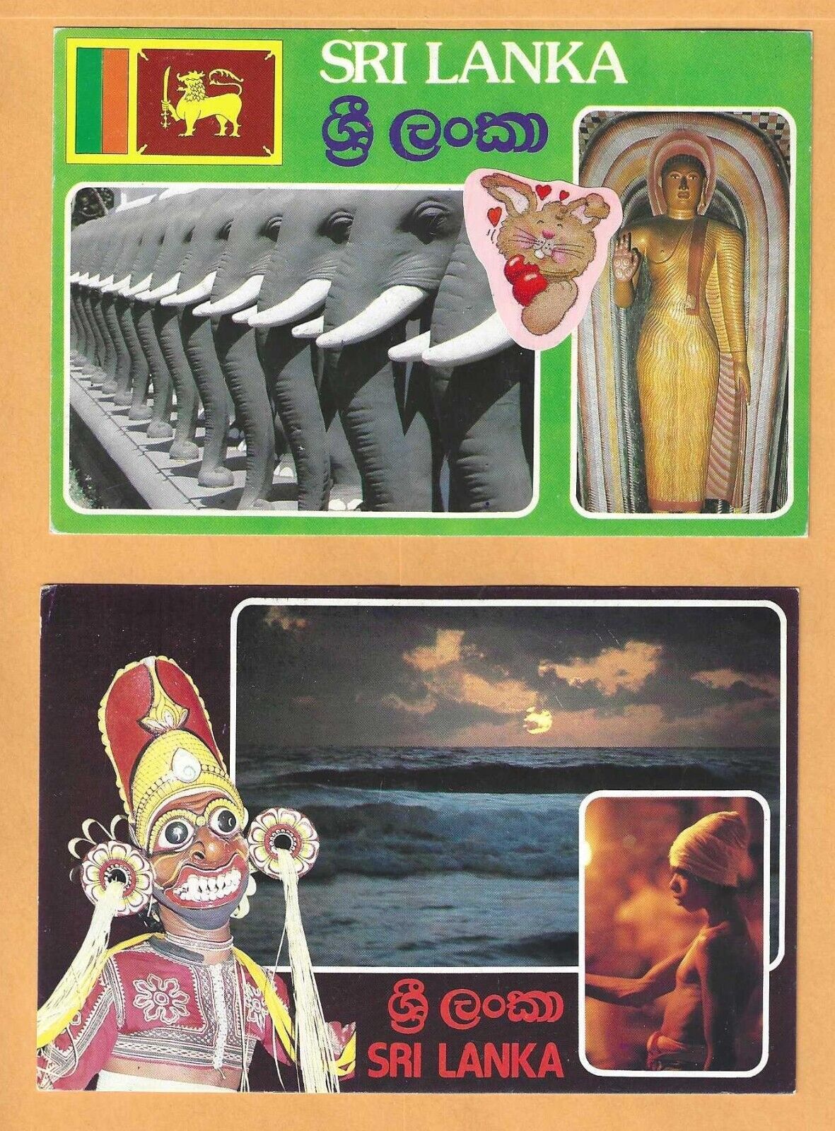 Sri Lanka Postcards. 3 cards.  4x6. Ruwanwelisaya Temple. Fesitvals