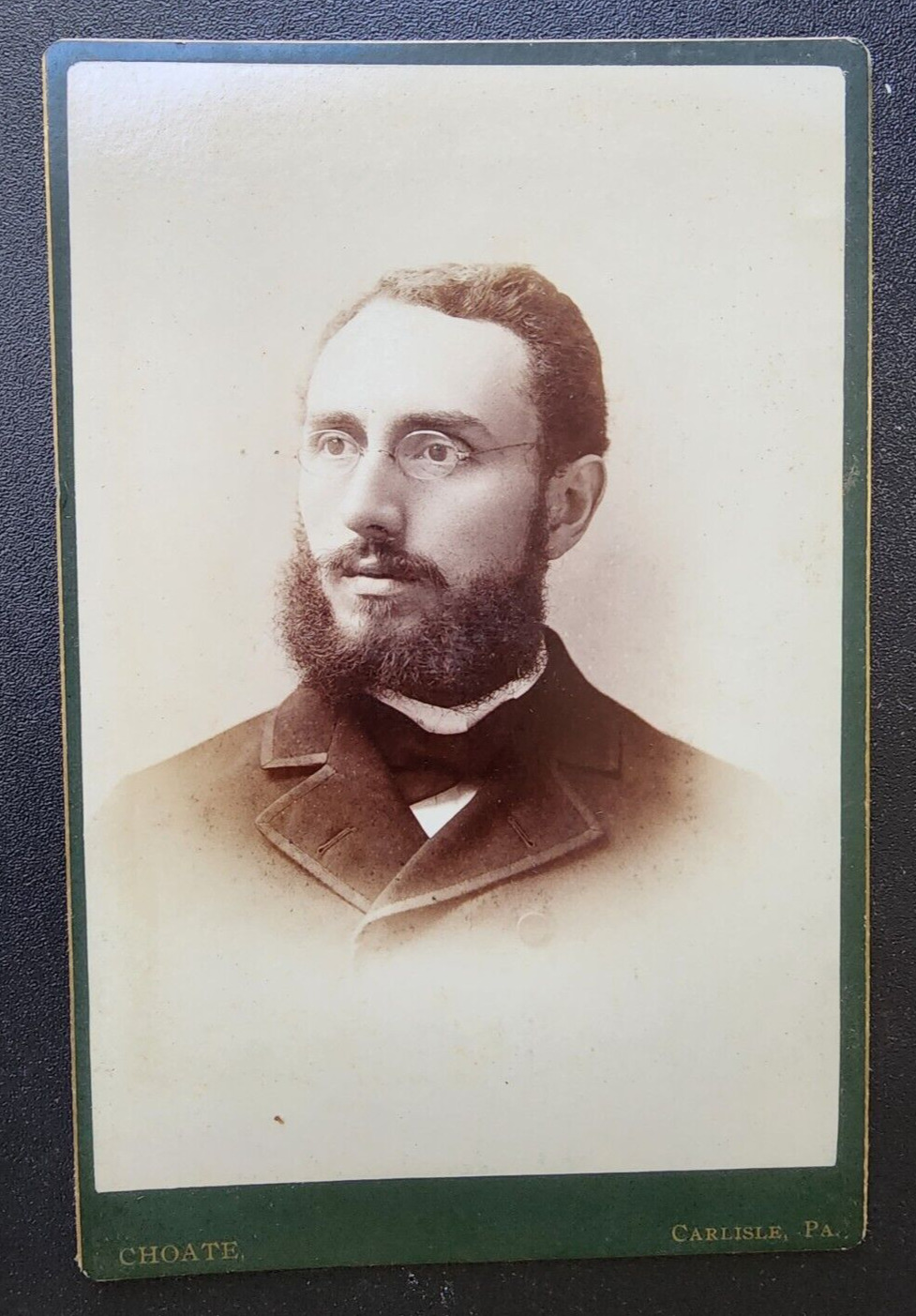 Vintage 1800\'s Cabinet Card Gentleman Choate PA Choate Victorian Photograph