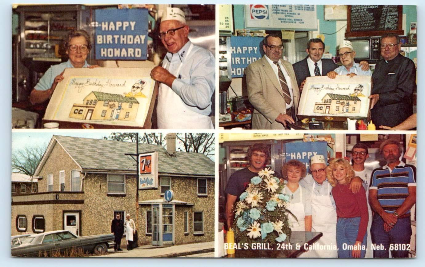 OMAHA, NE Nebraska ~ Roadside BEAL\'S GRILL Restaurant c1960s 7-Up Sign Postcard