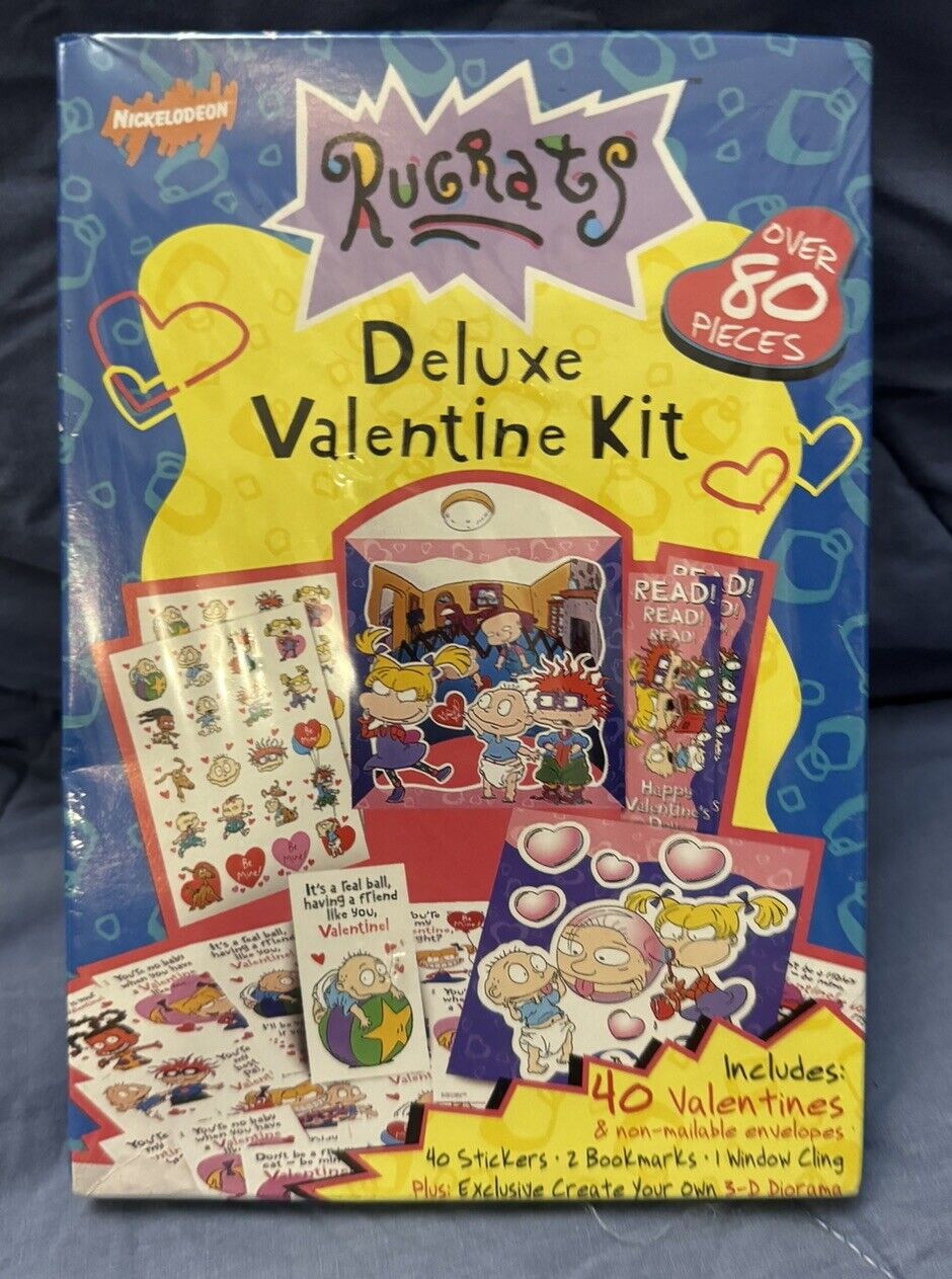Vintage Rugrats Kids Valentines Day Cards Pack Of 40 Sealed In Box
