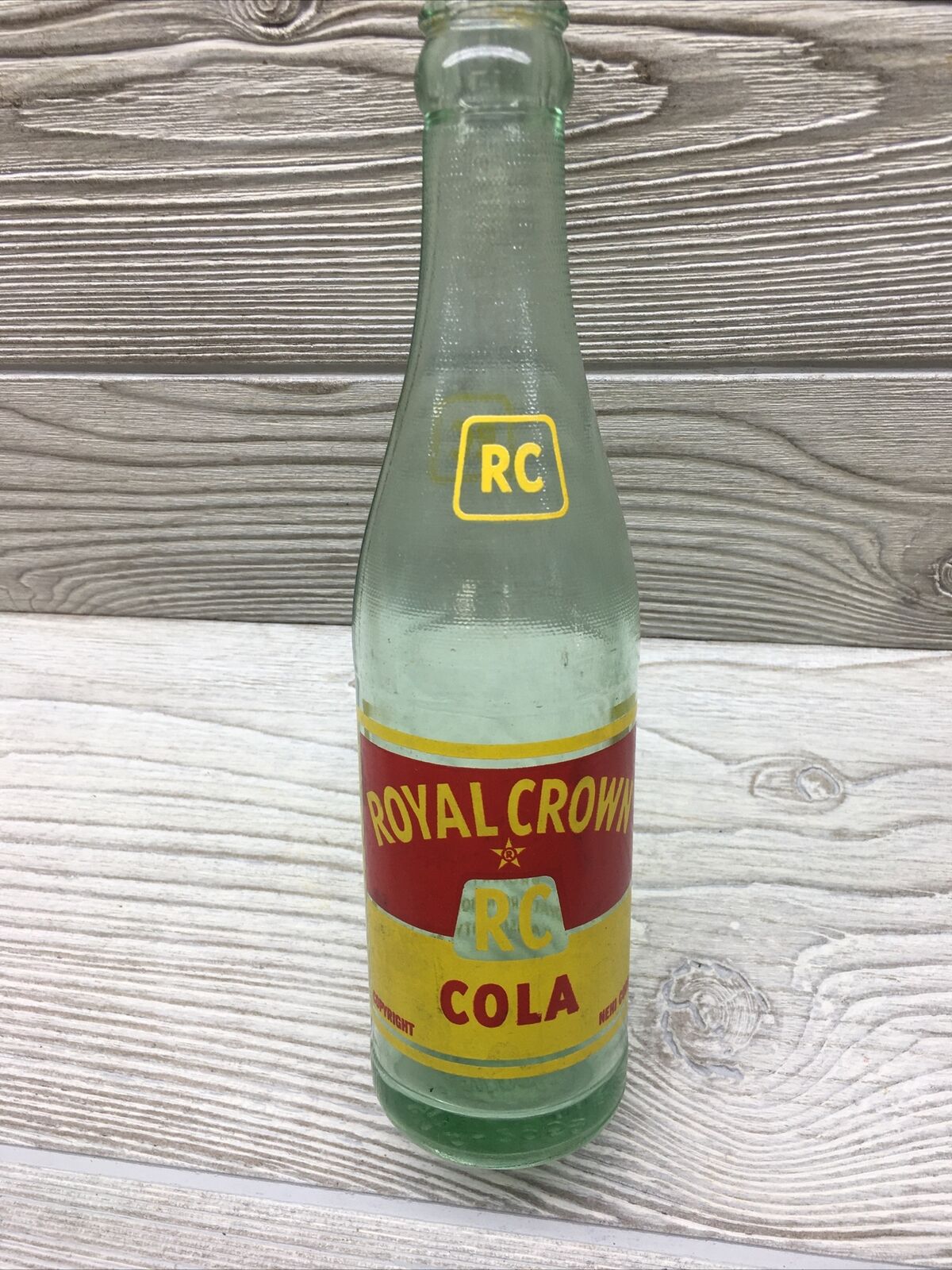 1956 RC ROYAL CROWN Cola Soda Bottle 8 oz 9” Tall Duraglas Nemo Corp Fast Ship