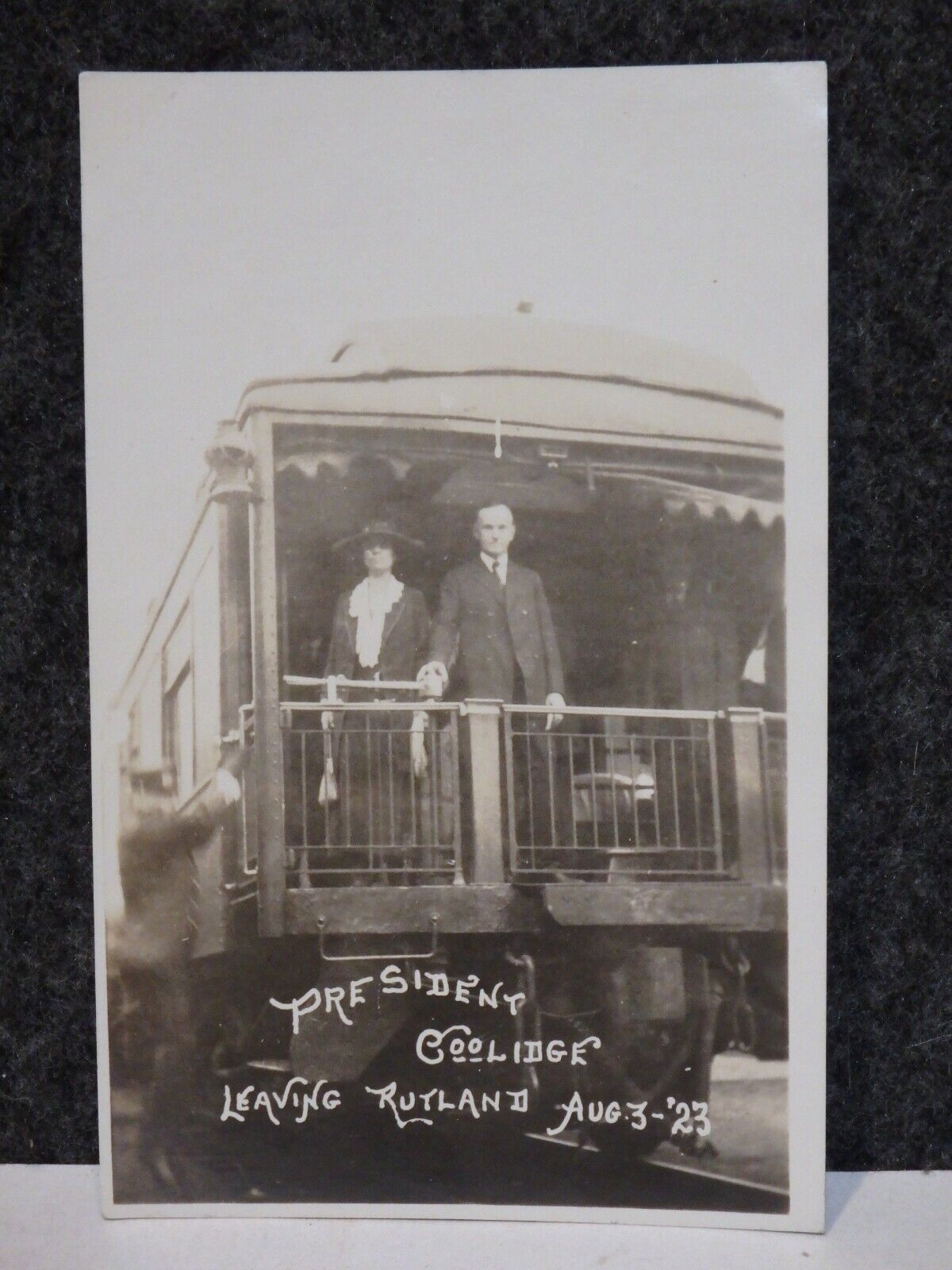 VINTAGE 1923 PRESIDENT CALVIN COOLIDGE PRESIDENTIAL CAMPAIGN REAL PHOTO POSTCARD