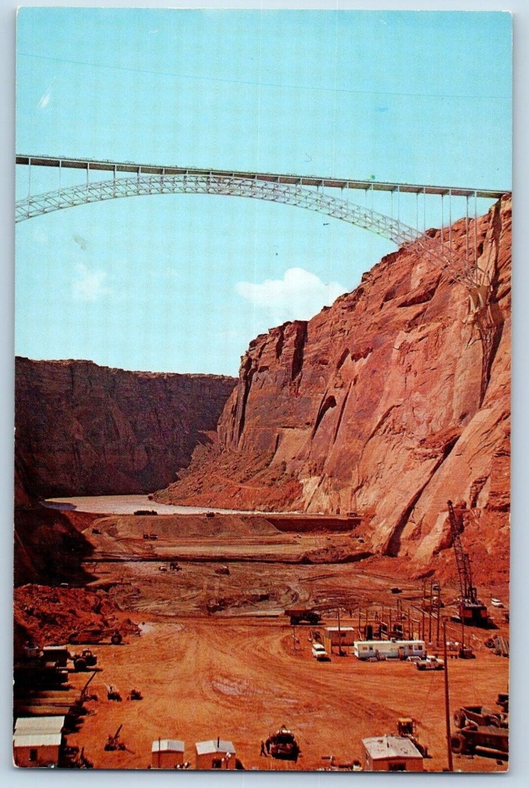 Page Arizona Postcard Glen Canyon Bridge Damsite Exterior c1960 Vintage Antique