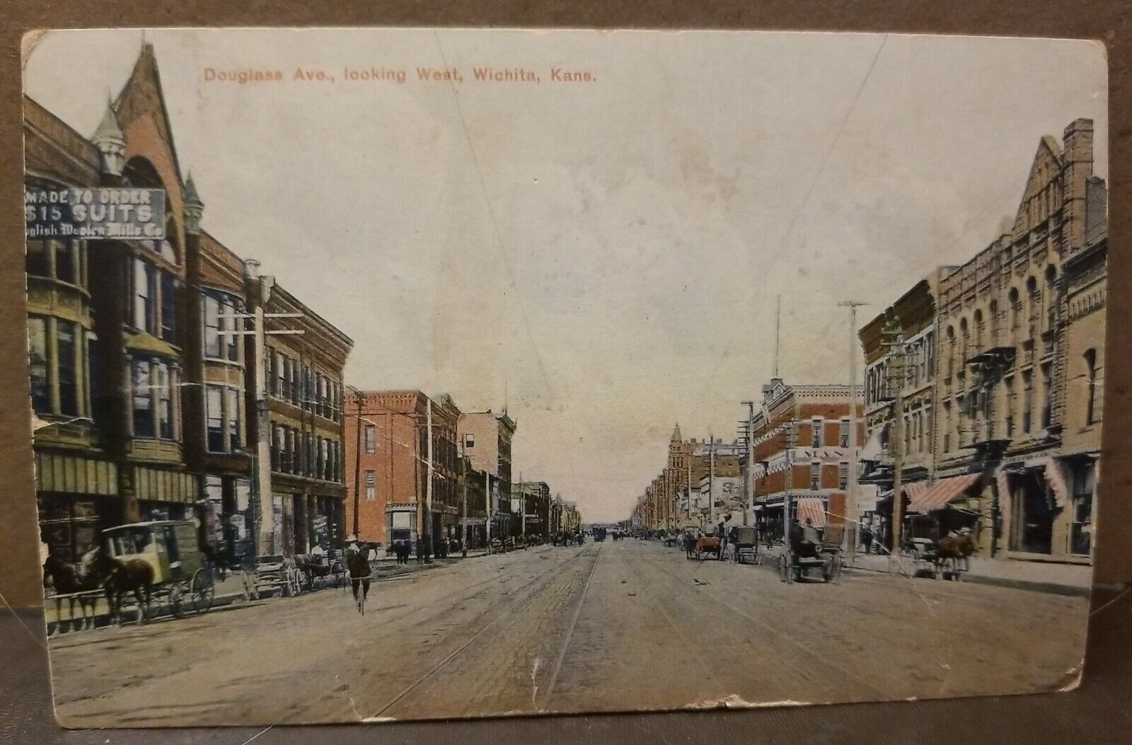 1908? Wichita KS- Kansas, Douglas Avenue Vintage Used Postcard