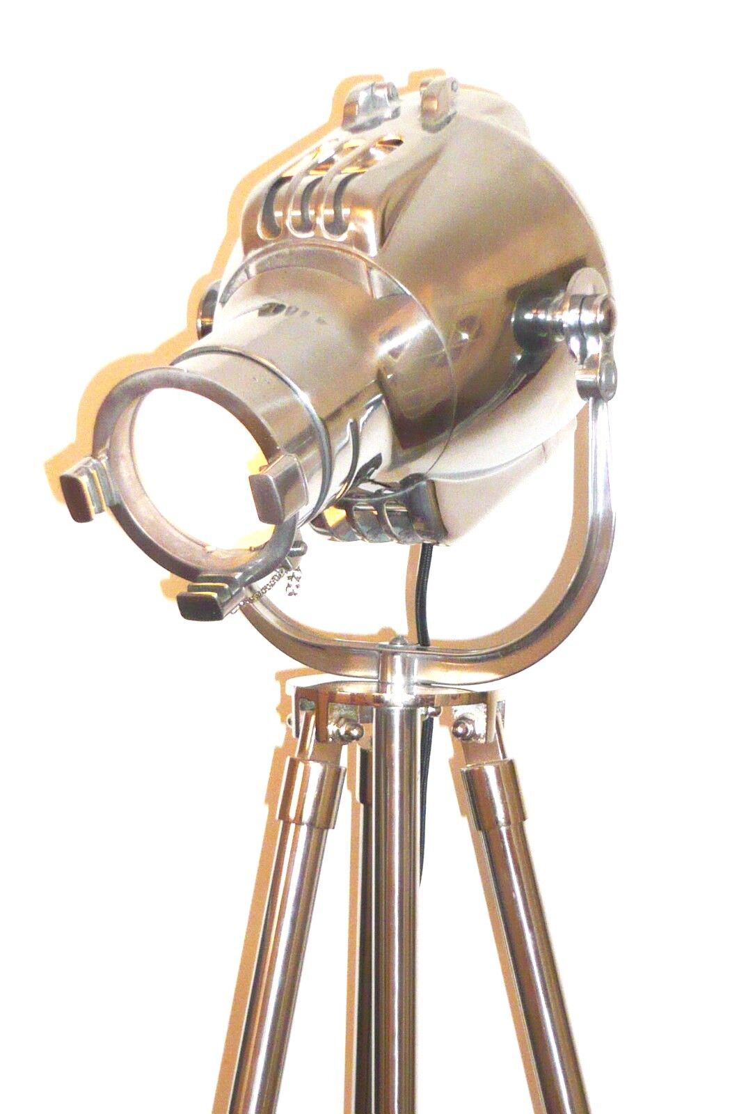 VINTAGE THEATRE LAMP ANTIQUE ART DECO SILVER FLOOR LIGHT EAMES ALESSI 1950'S 
