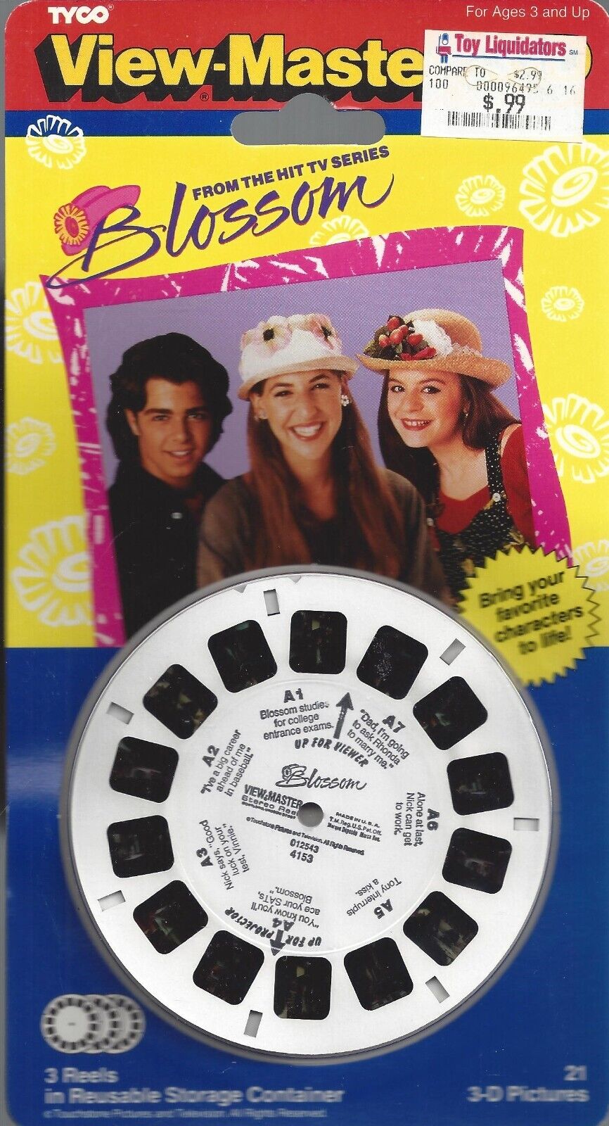 View-Master 3-D Blossom 3 Reels 1993 Tyco In Sealed Package 