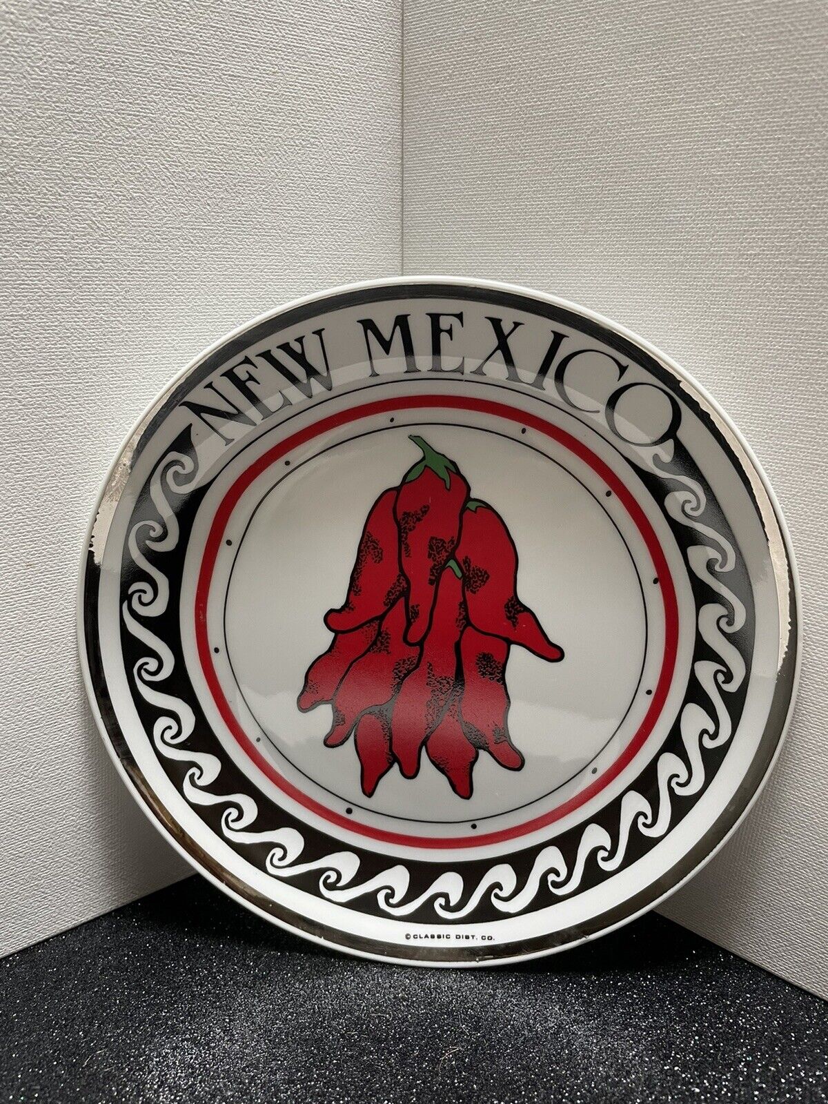 Vintage Ceramic New Mexico Red Chili Peppers Souvenir Plate Made in Korea 7.5 in