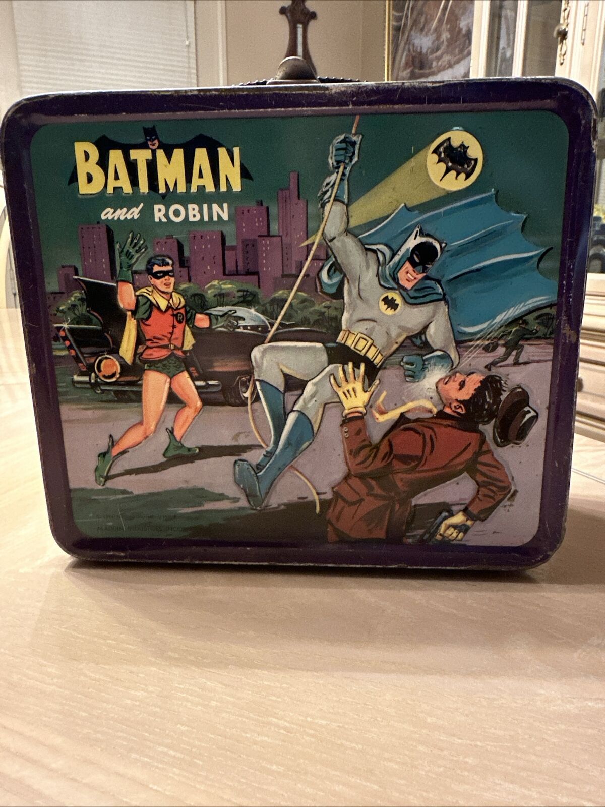 1966 Aladdin Batman Metal Lunchbox Lunch Box