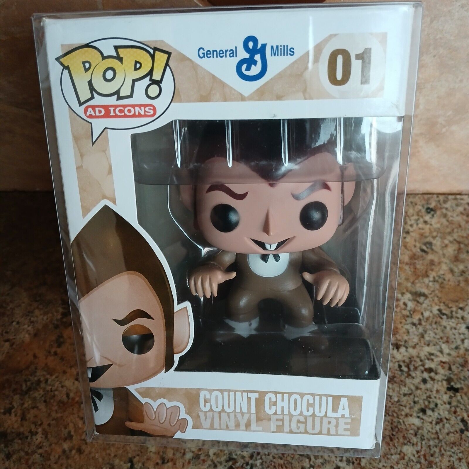 VAULTED Funko POP AD ICONS General Mills COUNT CHOCULA 01 w/ PROTECTOR - DAMAGED