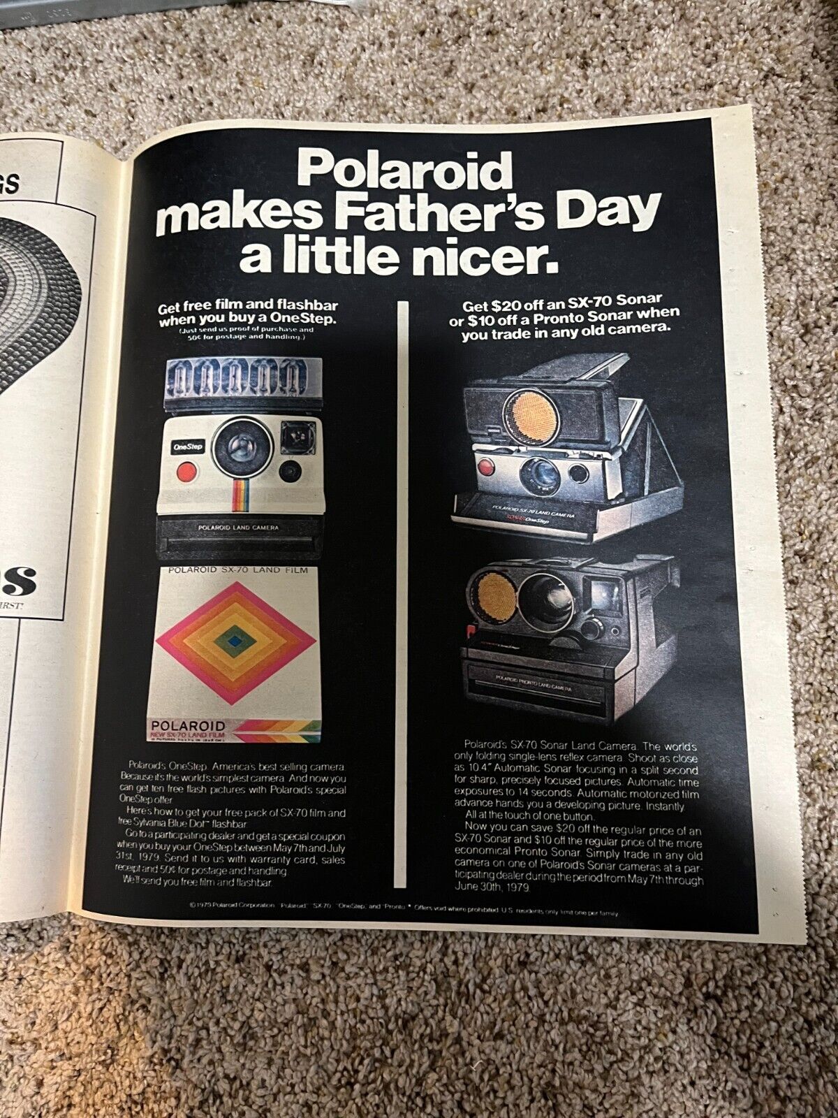 1979 Polaroid Father's Day Newspaper Ad