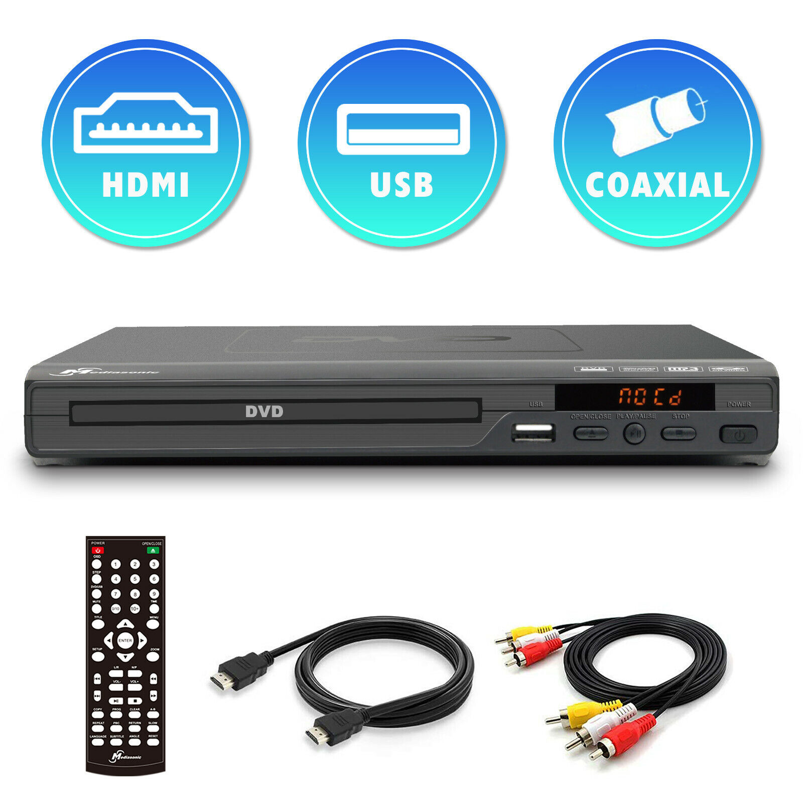 Mediasonic DVD Player - 1080P Upscaling, All region DVD Player w/ HDMI AV output