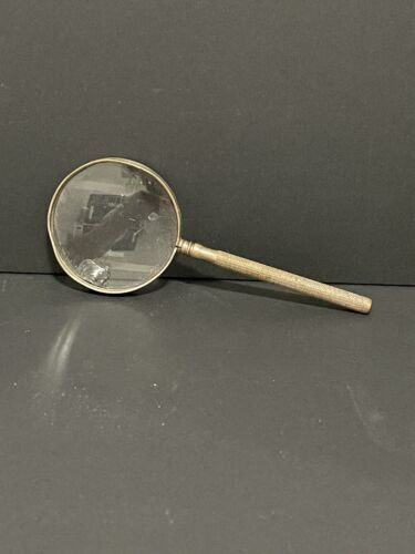 antique silver tone 5” magnifying glass