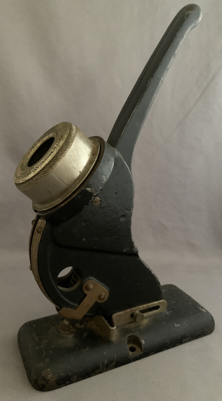 Antique Bates Ajax Eyelet Fastener Eyeleter Hand Press Punch Tool Cast Iron 
