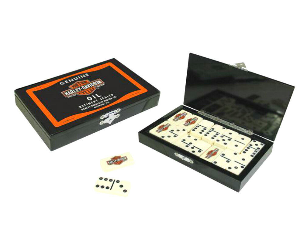 Harley-Davidson® Bar & Shield Domino Game w/ Case Set 7.75x5x1.75 66919D
