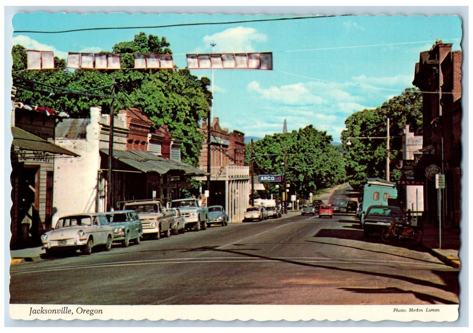 Jacksonville Oregon OR Postcard  Business Section Scene c1960's Vintage Cars