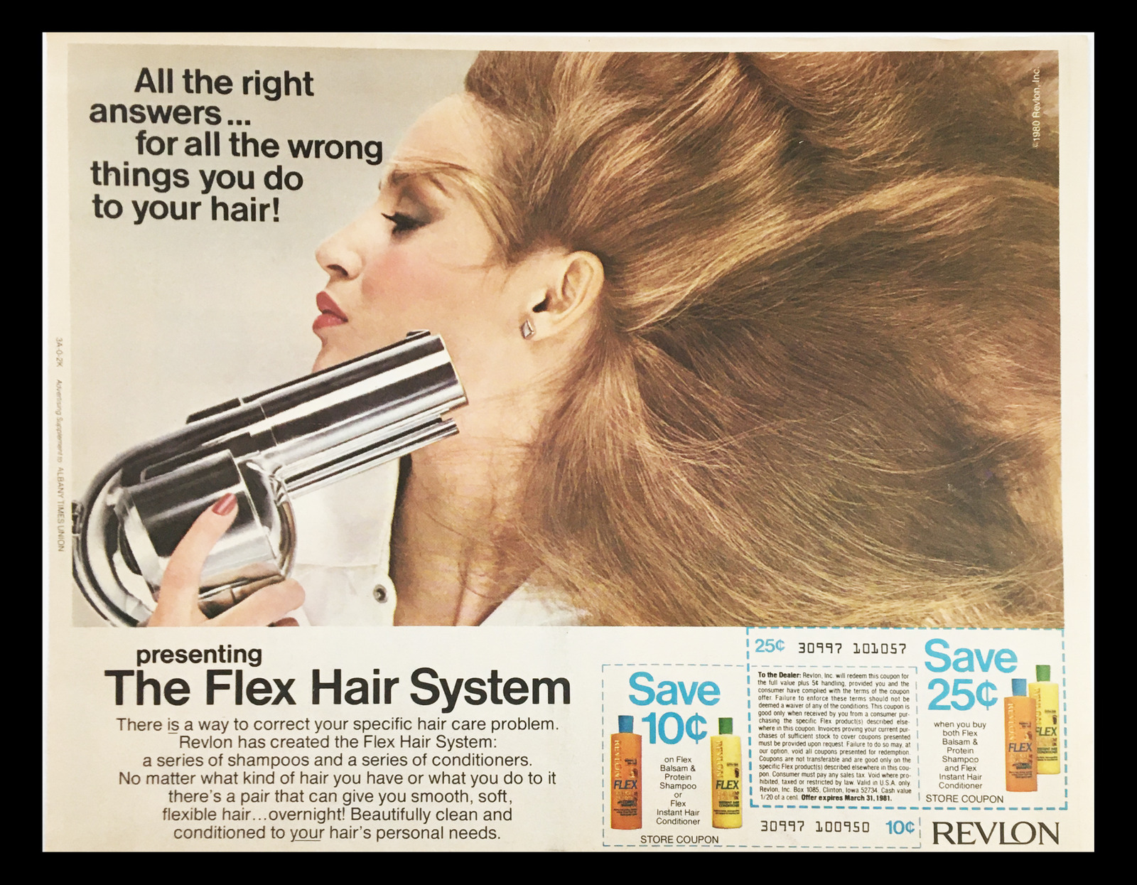 1981 Revlon The Flex Hair System Circular Coupon Advertisement