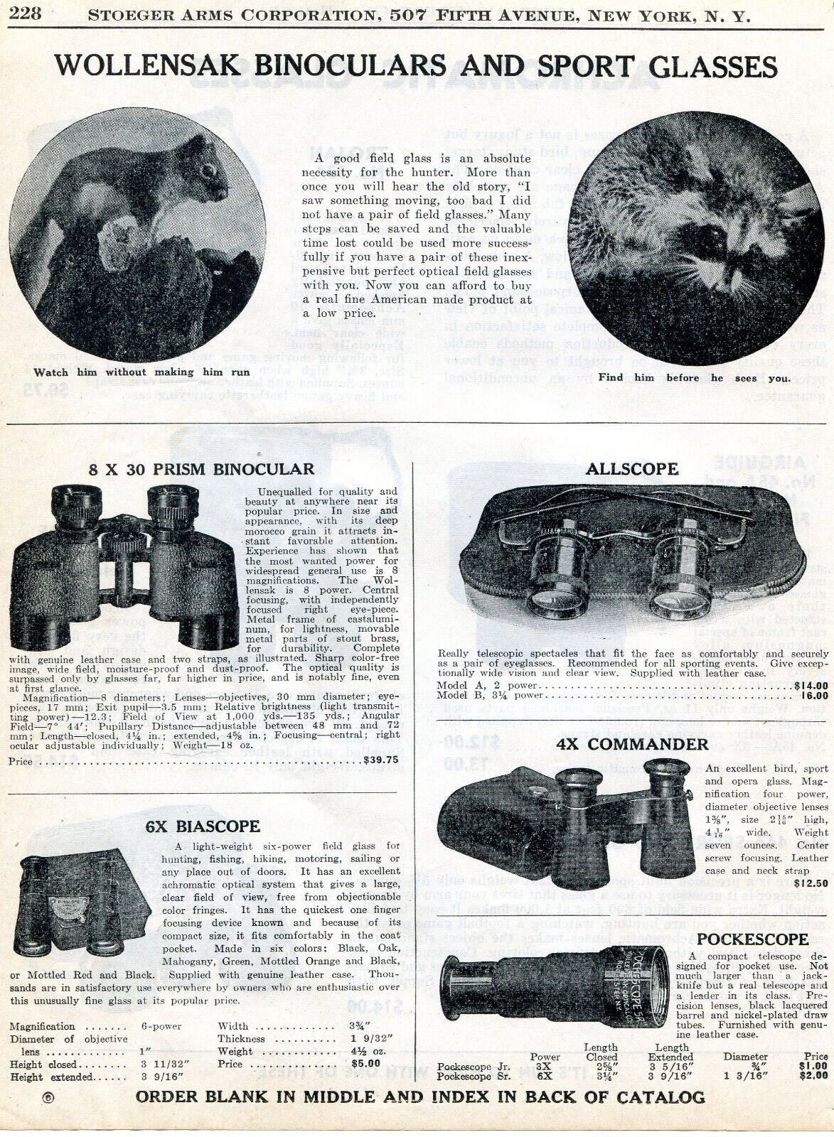 1941 Print Ad Wollensak Prism Binocular Allscope Commander Biascope Pockescope