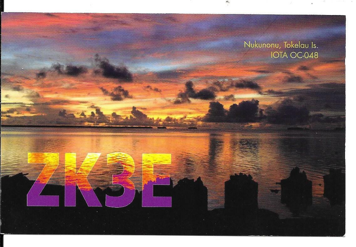 QSL 2014 Tokelau Island   radio card   