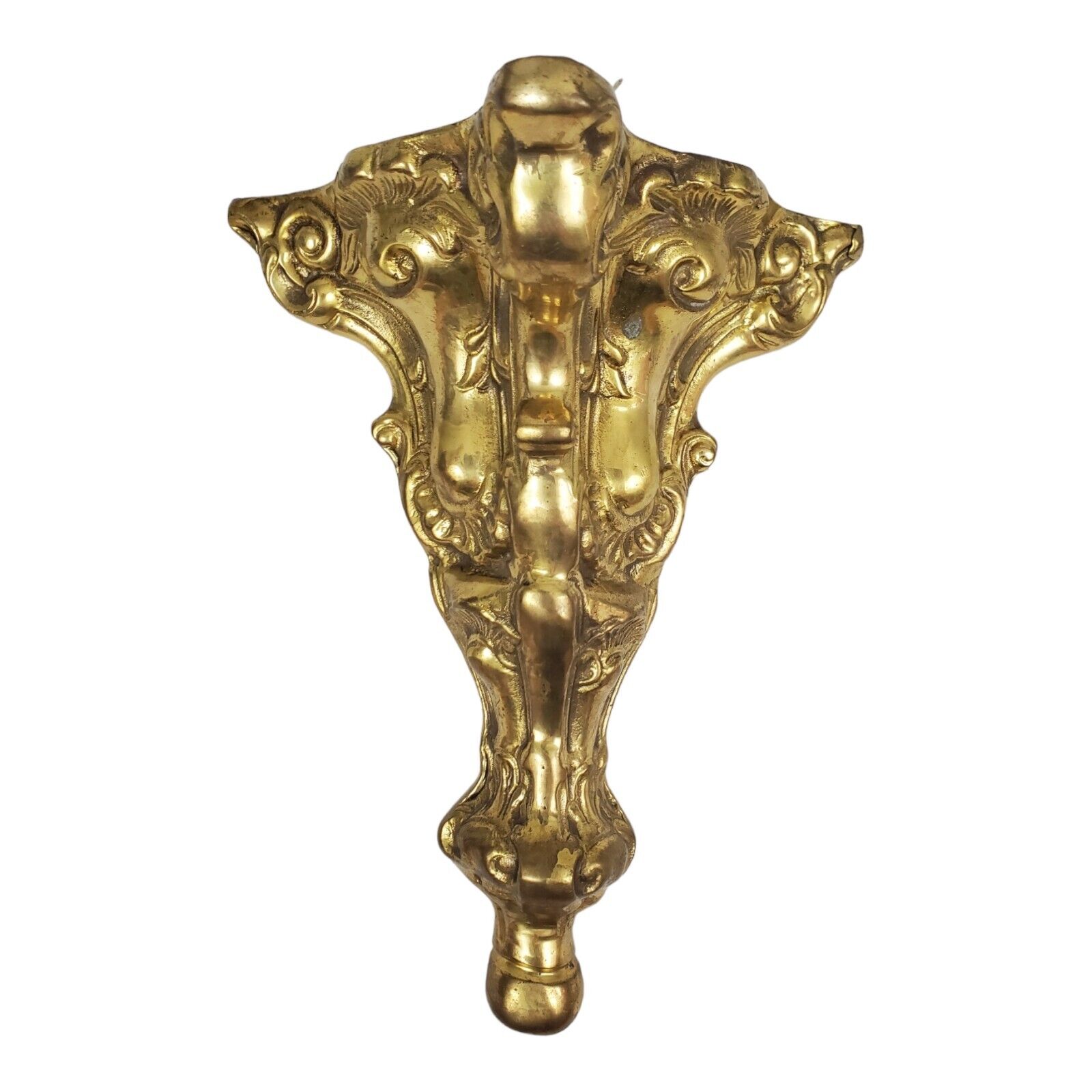 Vintage Art Nouveau Sconce Wall Pocket Planter Rococo Baroque Solid Brass
