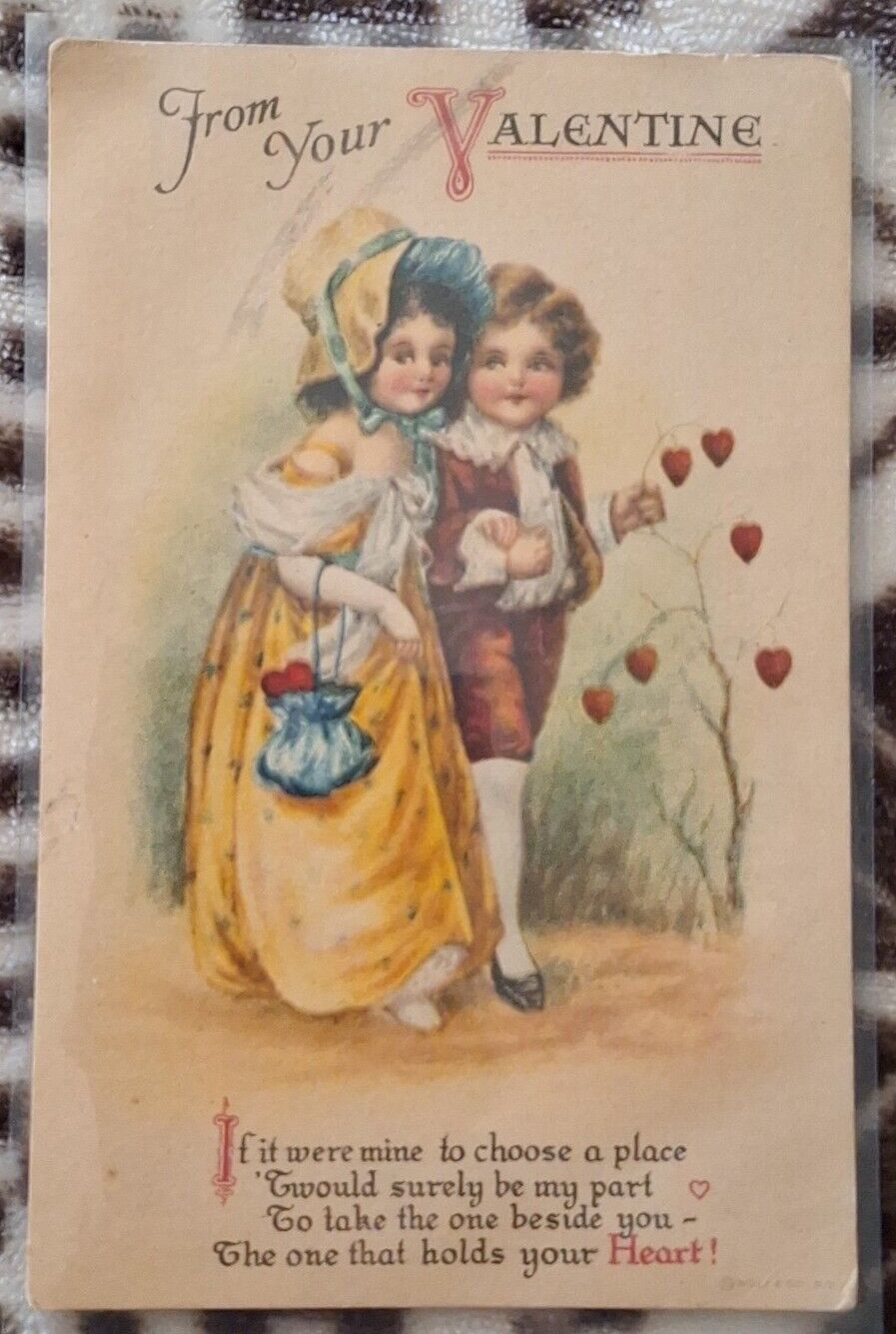 Antique Early 1900’s Wolf & Co. NY Valentine’s Day Postcard ~from Your Valentine