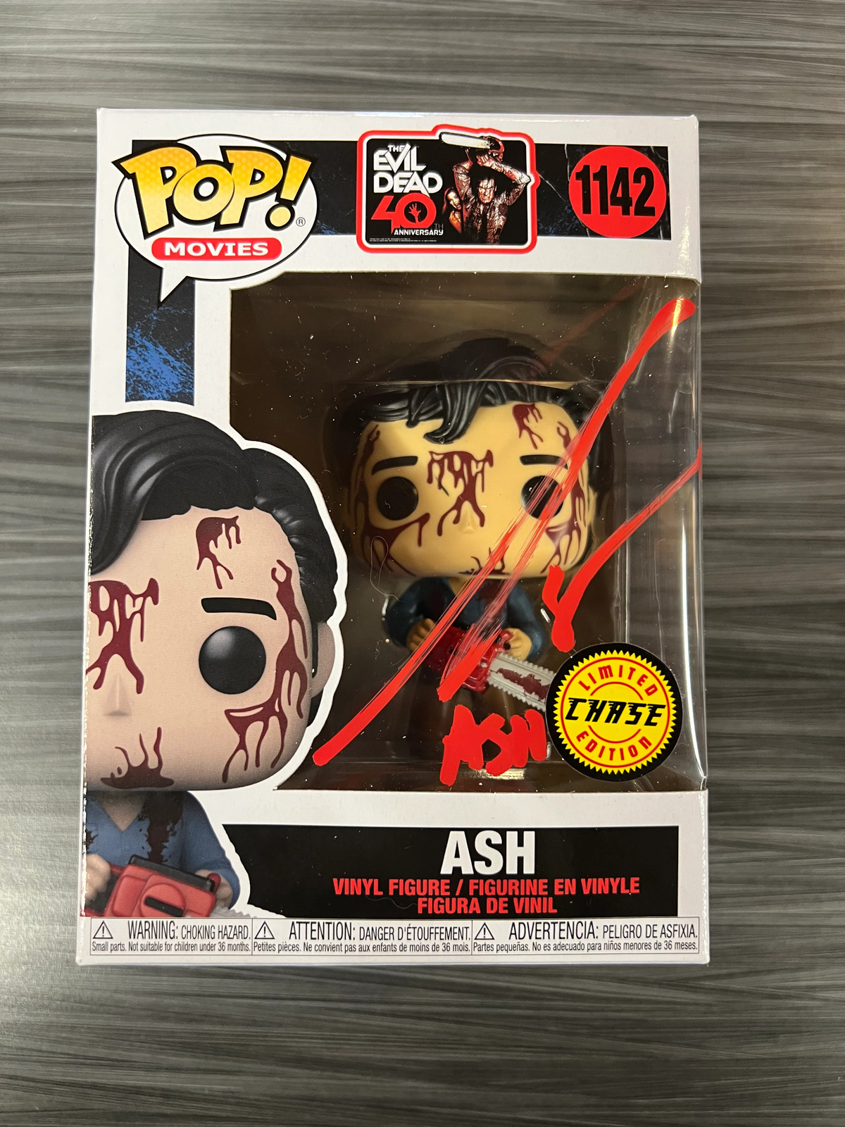 Funko POP Movies: The Evil Dead 40th Anniversary - Ash (CHASE)(Signed/Bruce Cam