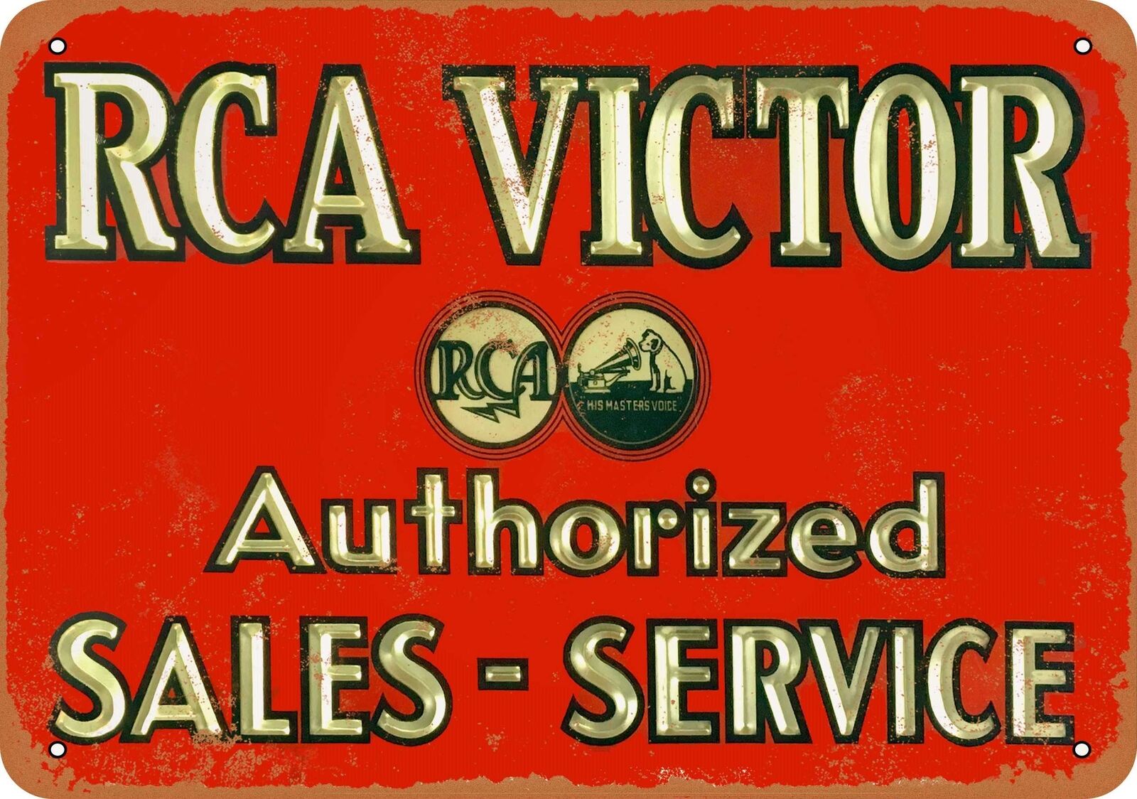 Metal Sign - RCA Victor Sales & Service - Vintage Look Reproduction
