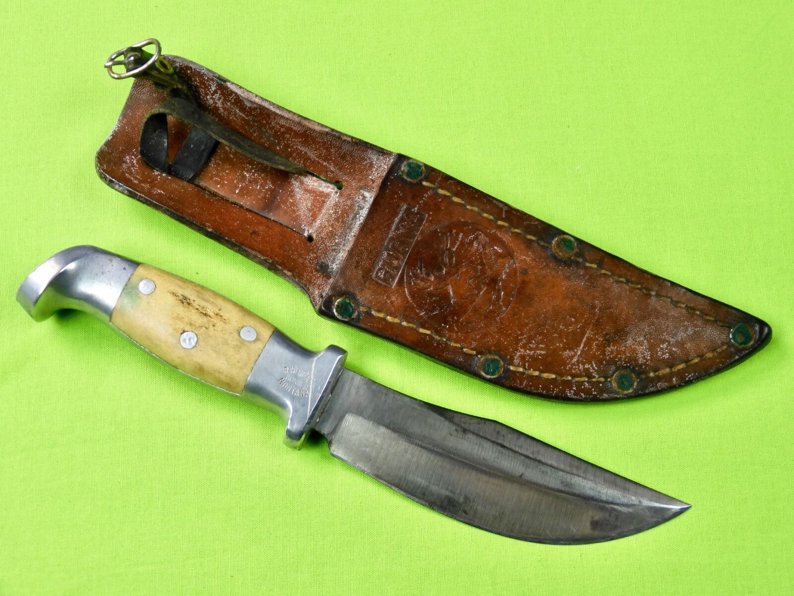 US WW2 Period Custom Handmade R.H. RUANA Bonner Montana 14B Hunting Knife