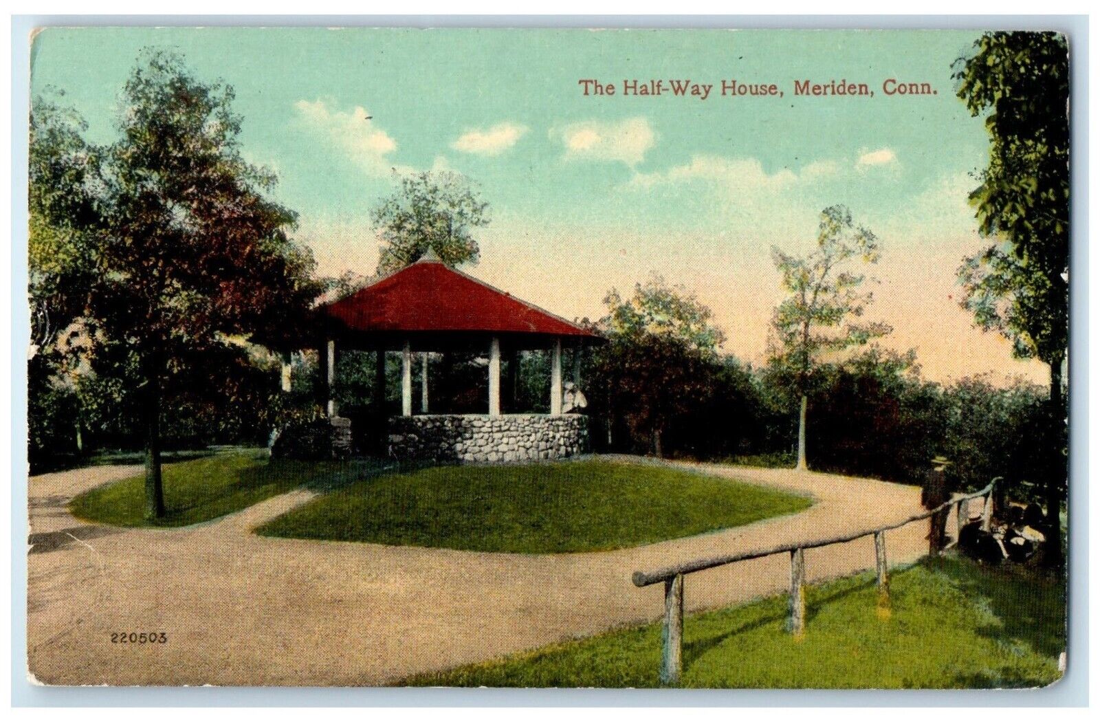 1916 Scenic View Half Way House Meriden Connecticut CT Vintage Antique Postcard