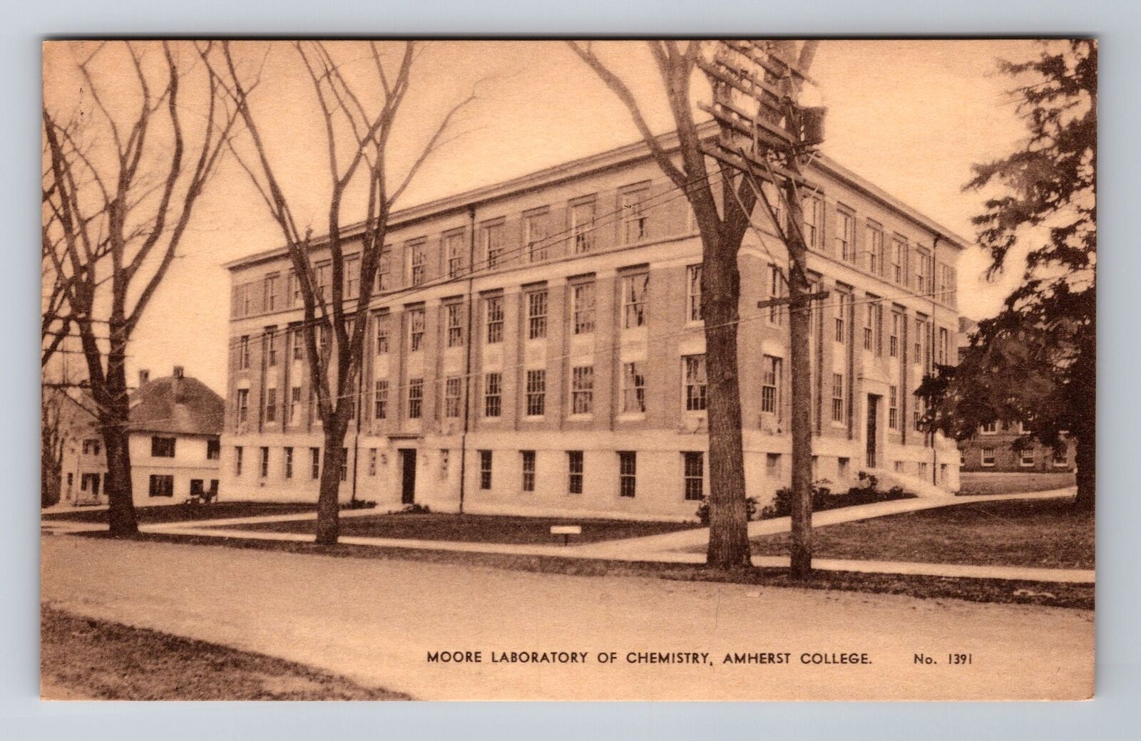 Amherst College MA-Massachusetts, Moore Chemistry Laboratory, Vintage Postcard