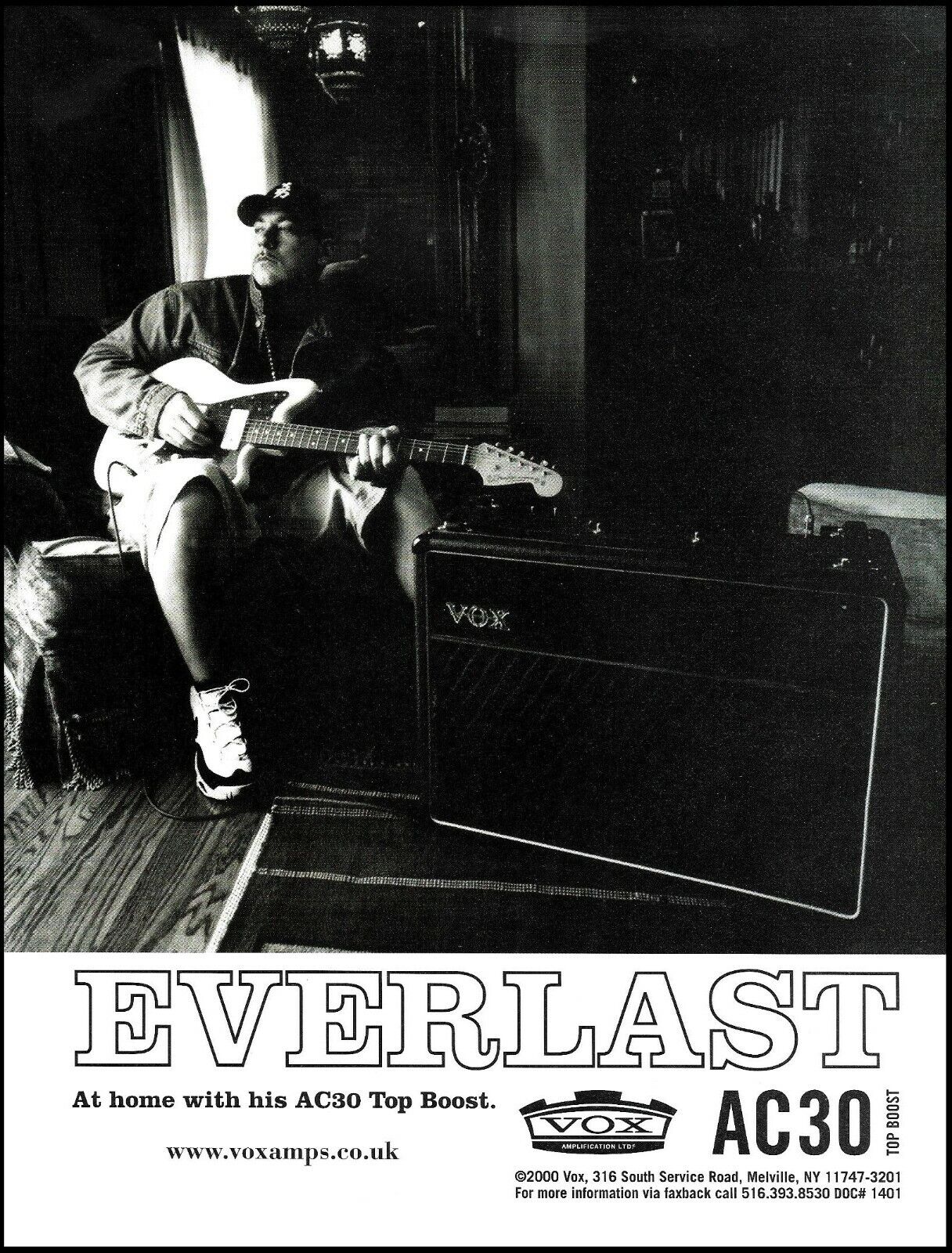 Everlast 2000 Vox AC30 Top Boost Guitar Amp advertisement 8 x 11 ad print