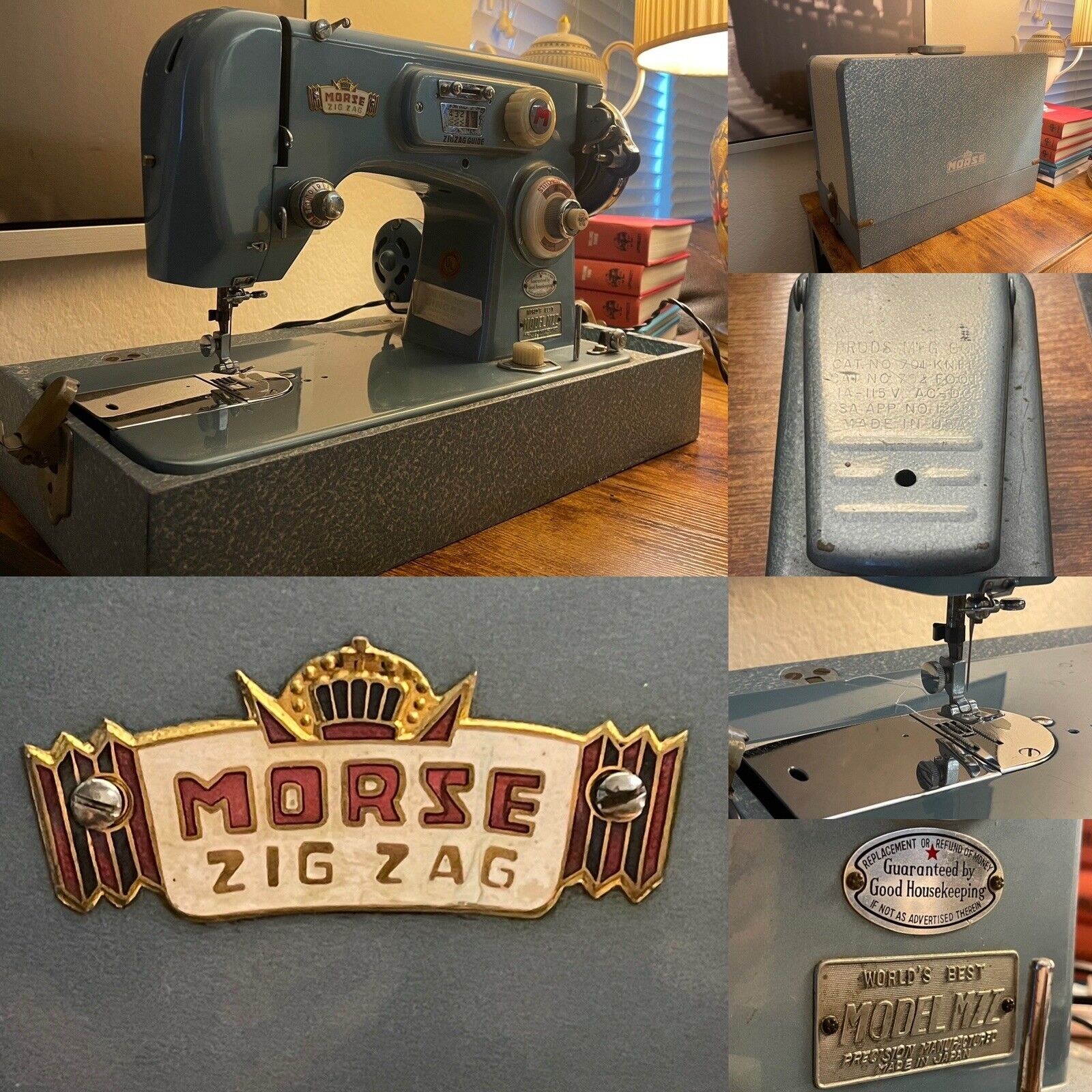 Vintage Rare 1950s Morse Zig Zag Sewing Machine Tested & Working