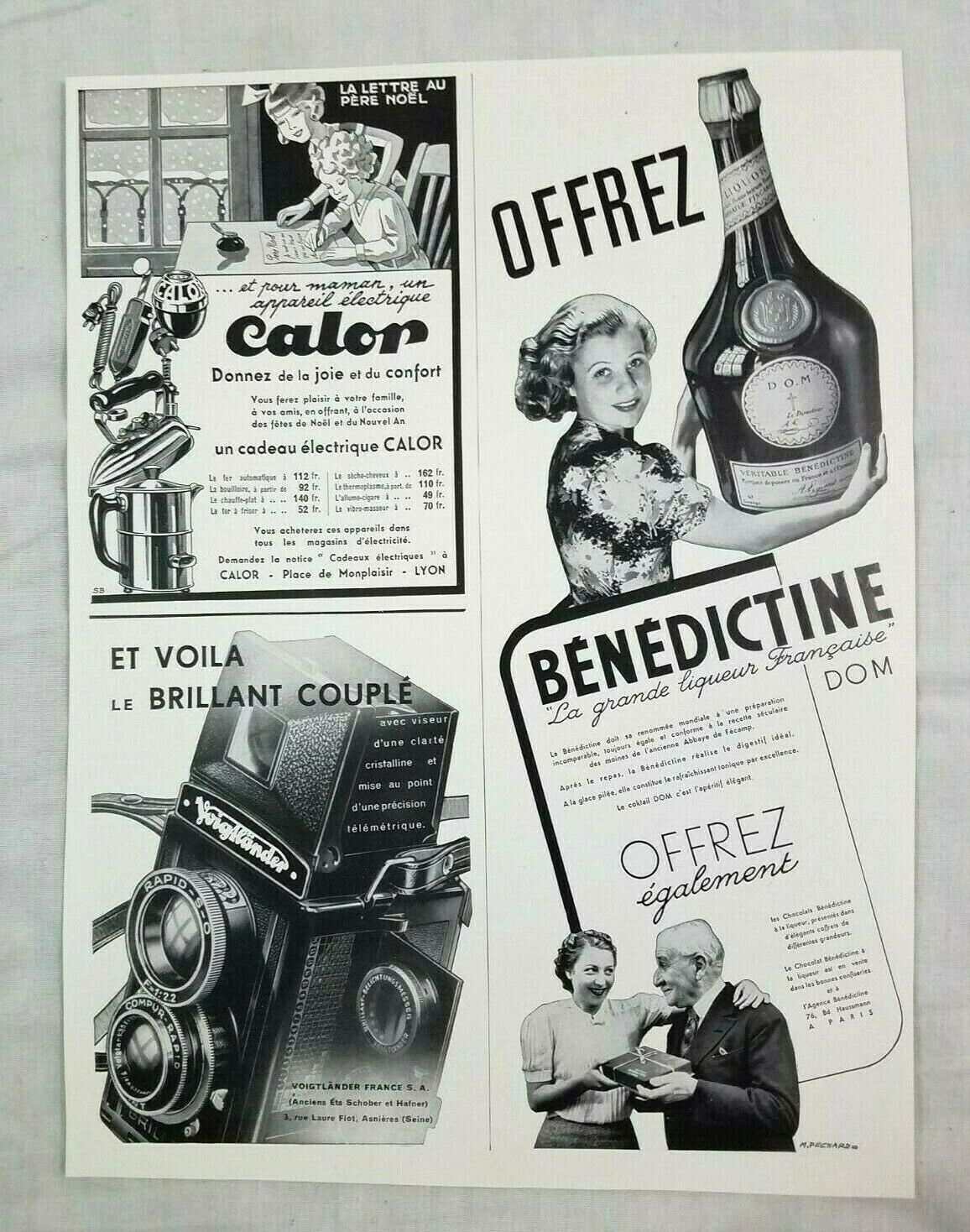 1938 Benedictine Liqour Voightlander Camera Bonnat Advertisement France Print Ad