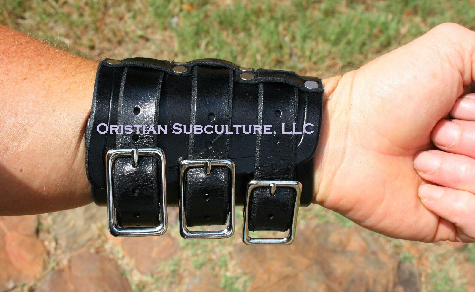 3 Belt Wrap Leather Wrist Bracers Arm Armor SCA LARP punk Ren cowboy biker cuff