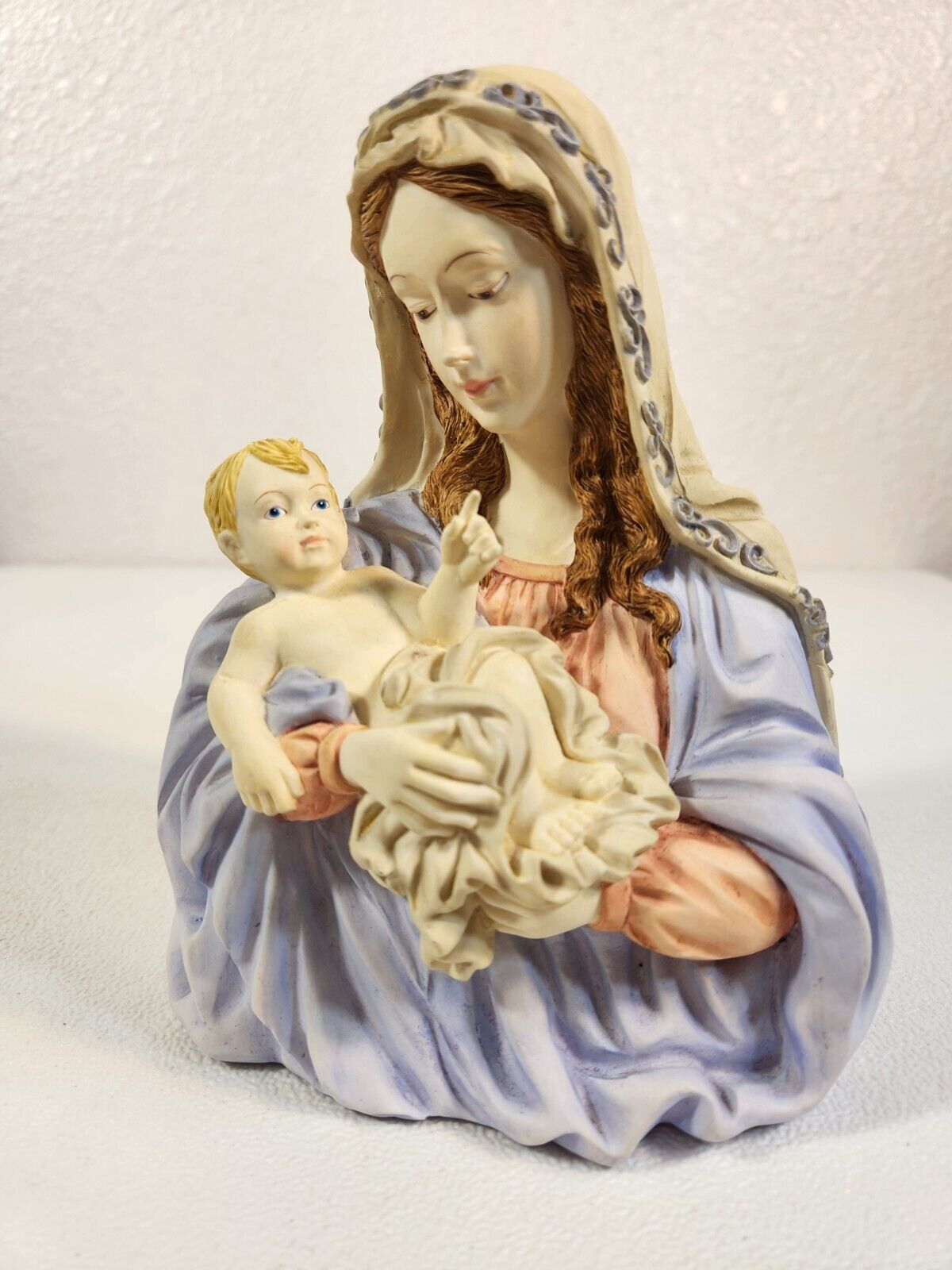 Nativity Mary and Baby Jesus Music Box Wind Up 6 3/4\'\' Westland 1996 Fast Ship
