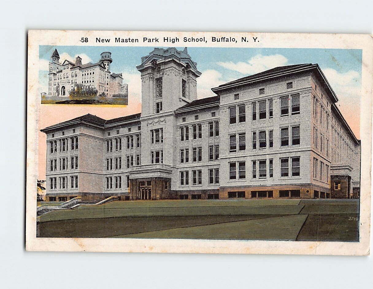 Postcard New Masten Park High School Buffalo New York USA