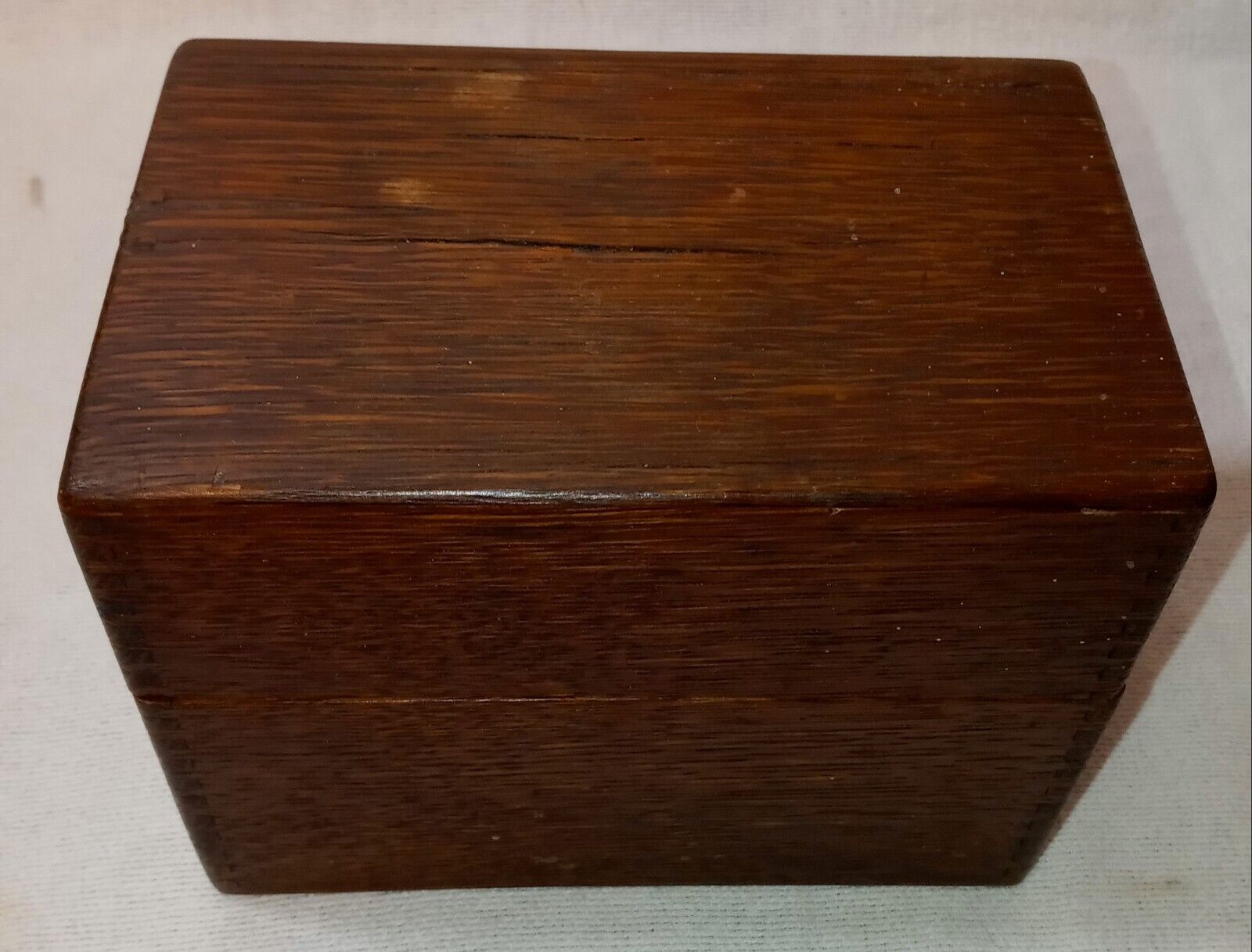 Vintage Oak Dove Tailed Corners Warm Brown Wood Box 6.5\