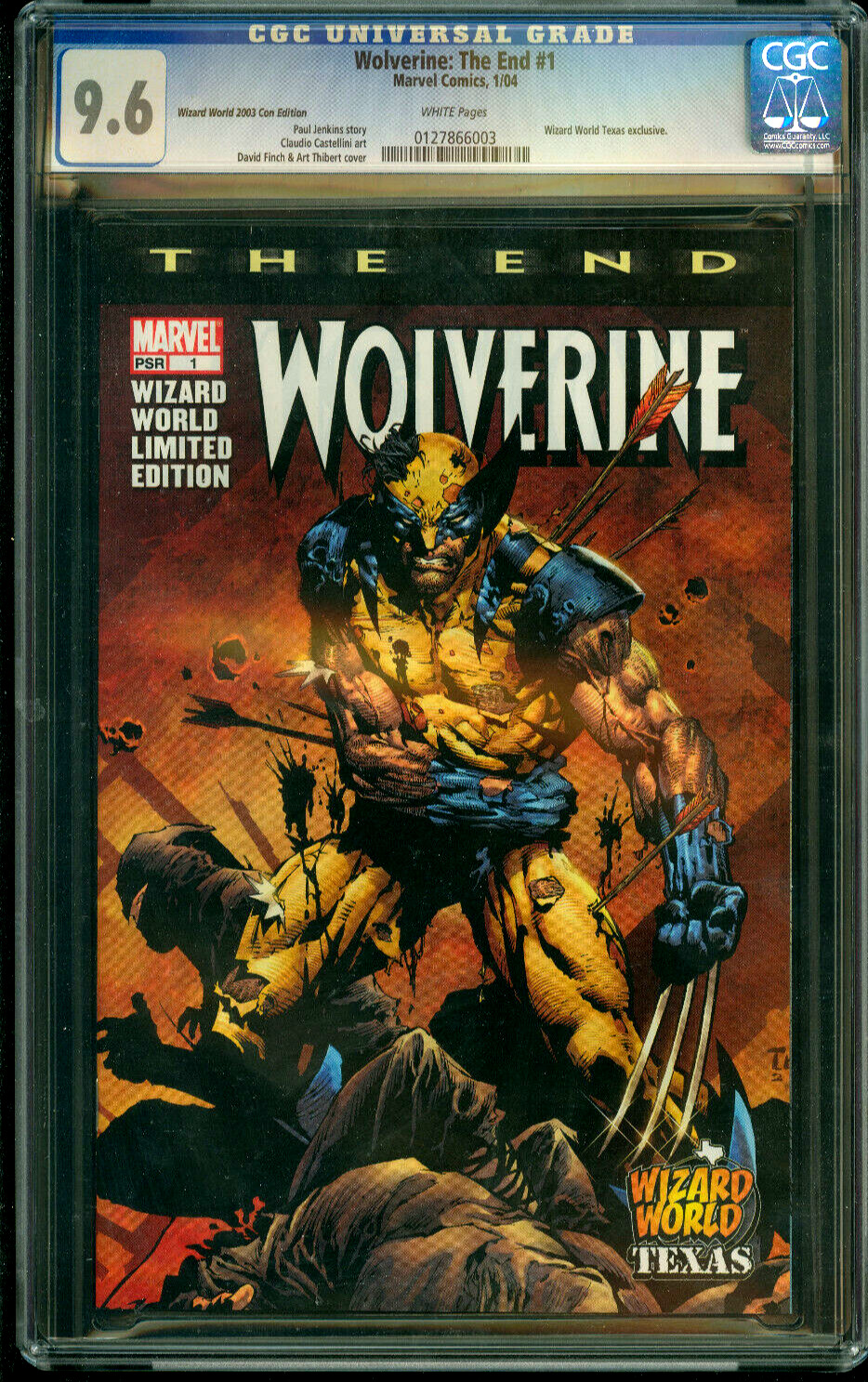 Wolverine The End #1 CGC 9.6 Wizard World Comic Con David Finch Variant Death of